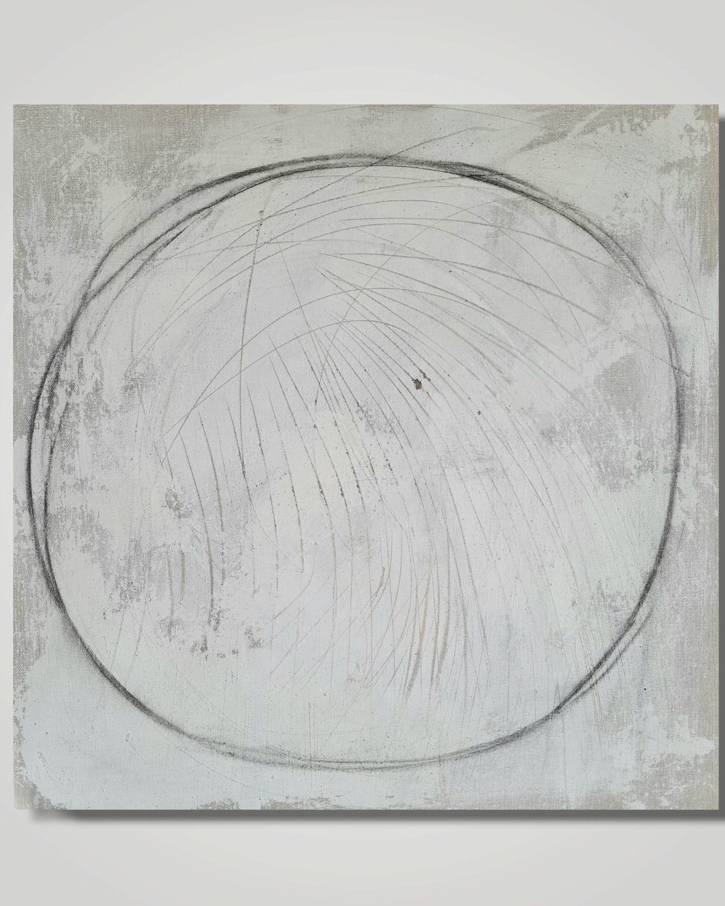 Minimalistisches Kunstwerk in Kratztechnik auf Naturleinen Abstrakte Bilder & moderne Auftragsmalerei, abstrakte große bilder online kaufen, Auftrags Malere