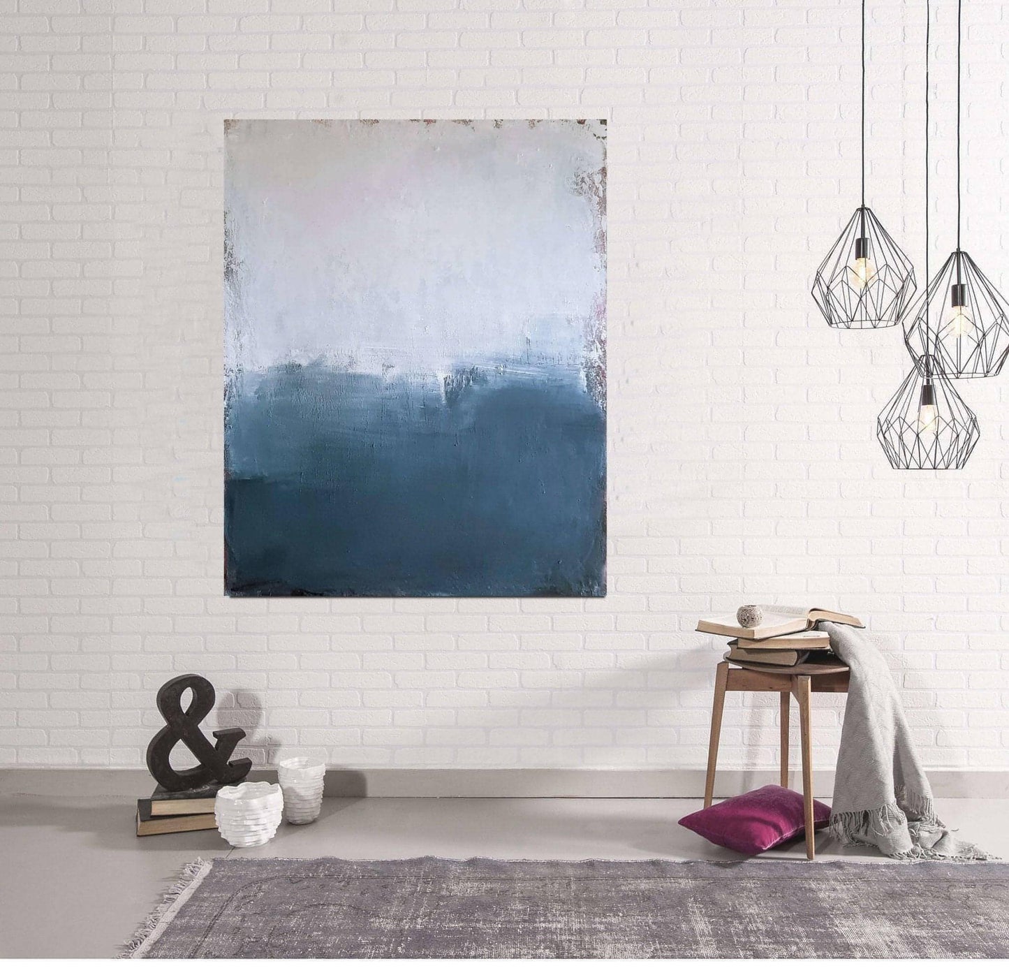 Ein Ausweg findet sich immer / 100 x 120 cm / blau abstrakte acrylbilder auf leinwand