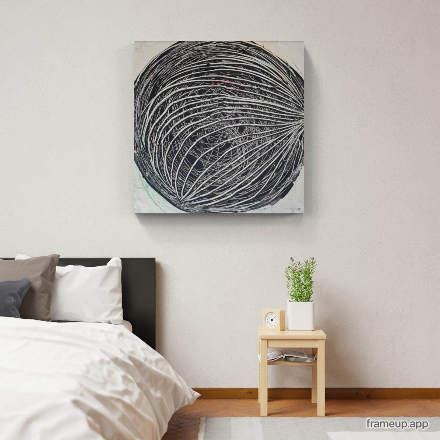 Minimalistisches Kunstwerk: Kraftvolle Kontraste in Schwarz-Weiß Abstrakte Bilder & moderne Auftragsmalerei, abstrakte große bilder online kaufen, Auftrags Malere