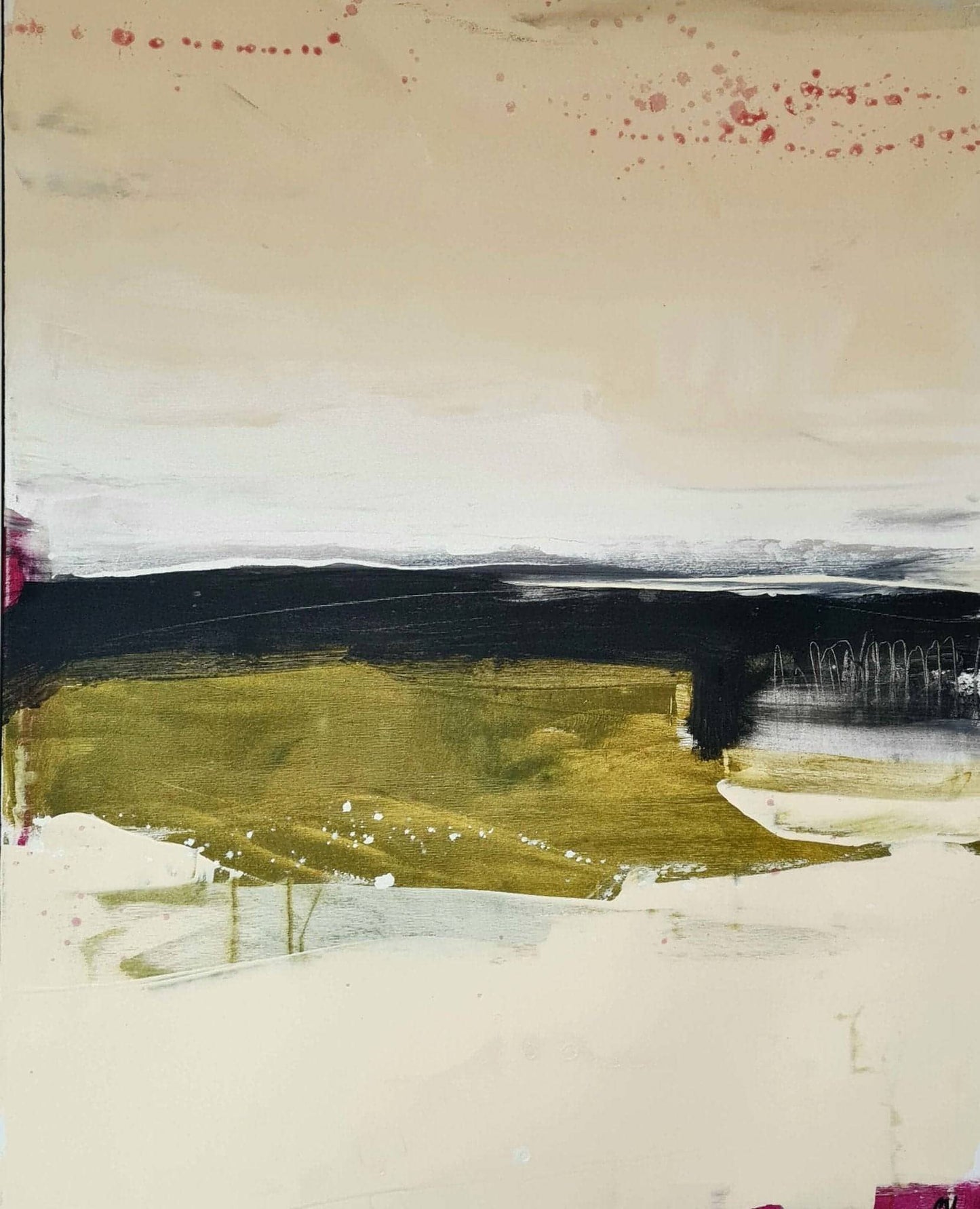 Nachtwanderung in den Dünen / grün / 100 x 80 cm, Nachtwanderung in den Dünen / grün / 140 x 140 cm, Nachtwanderung in den Dünen / grün / 120 x 160 cm abstrakte acrylbilder auf leinwand