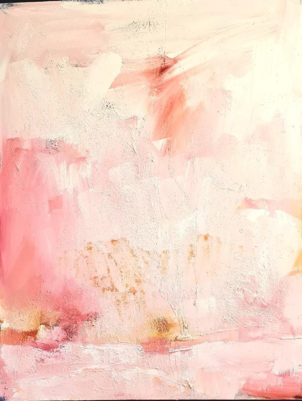 Individuelles Kunstwerk - Sanftes Rosa-Weißes Bild auf Bestellung Abstrakte Bilder & moderne Auftragsmalerei, abstrakte große bilder online kaufen, Auftrags Malere