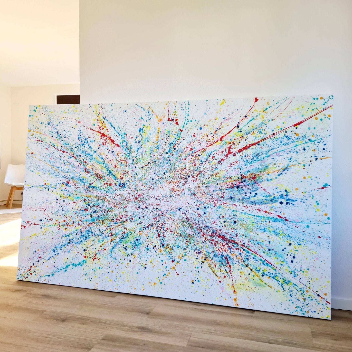 VORHANDEN / abstraktes gesprenkeltes acrylbild modern abstract art 220 x 130 cm Abstrakte Bilder & moderne Auftragsmalerei, abstrakte große bilder online kaufen, Auftrags Malere