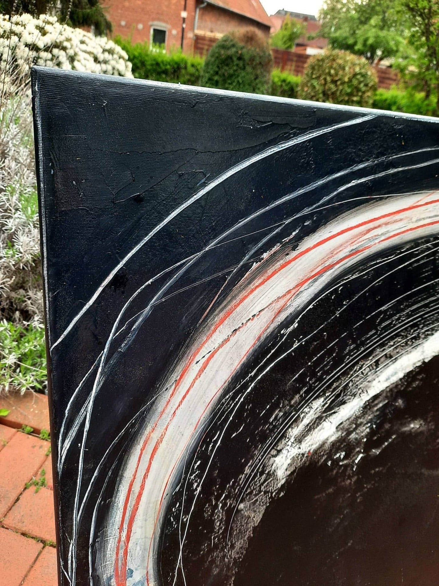 Im Laufe des Tages 120 x 120 cm / s/w abstrakte acrylbilder auf leinwand