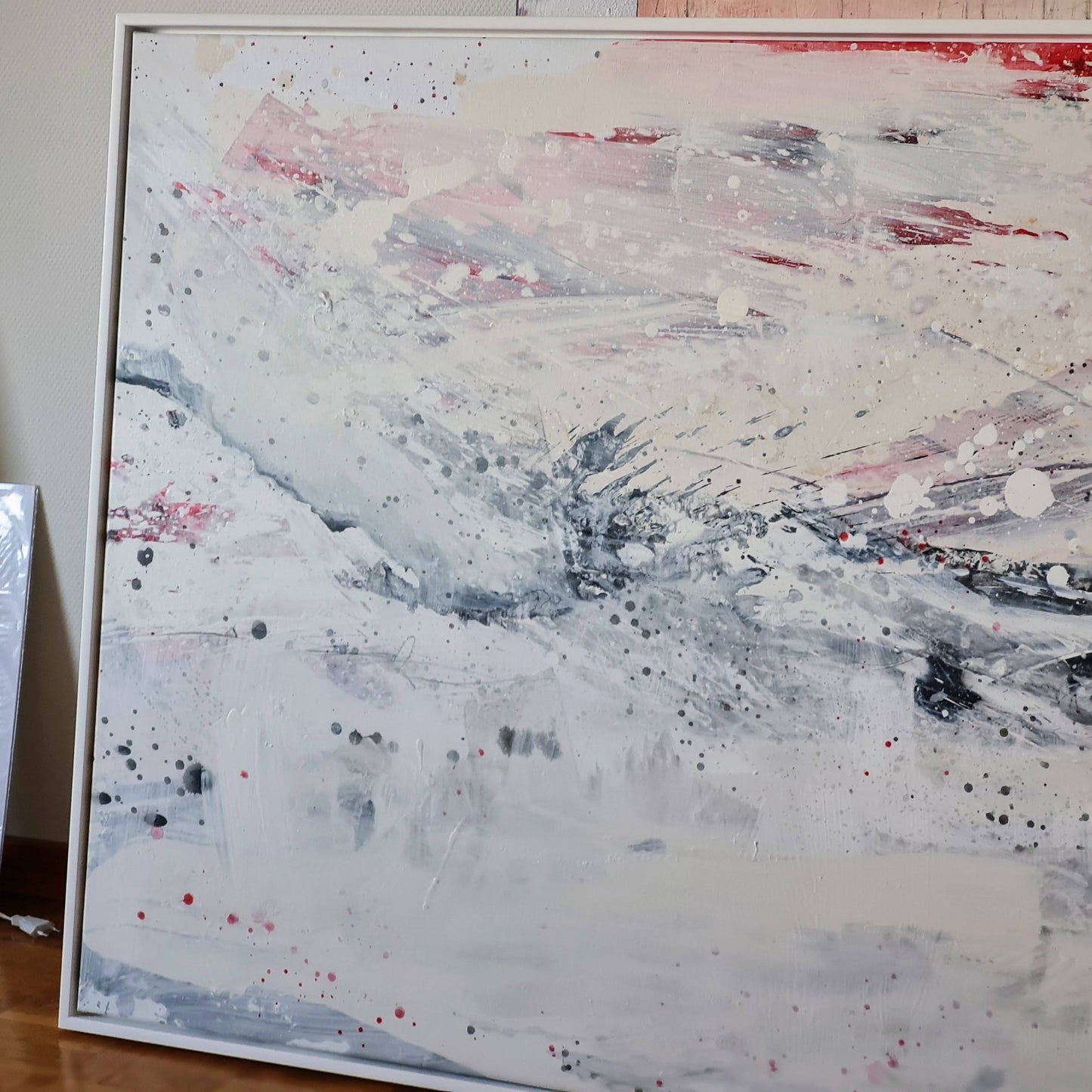 VORHANDEN / weisses bild inkl. Schattenfugenrahmen - modern art Abstrakte Bilder & moderne Auftragsmalerei, abstrakte große bilder online kaufen, Auftrags Malere