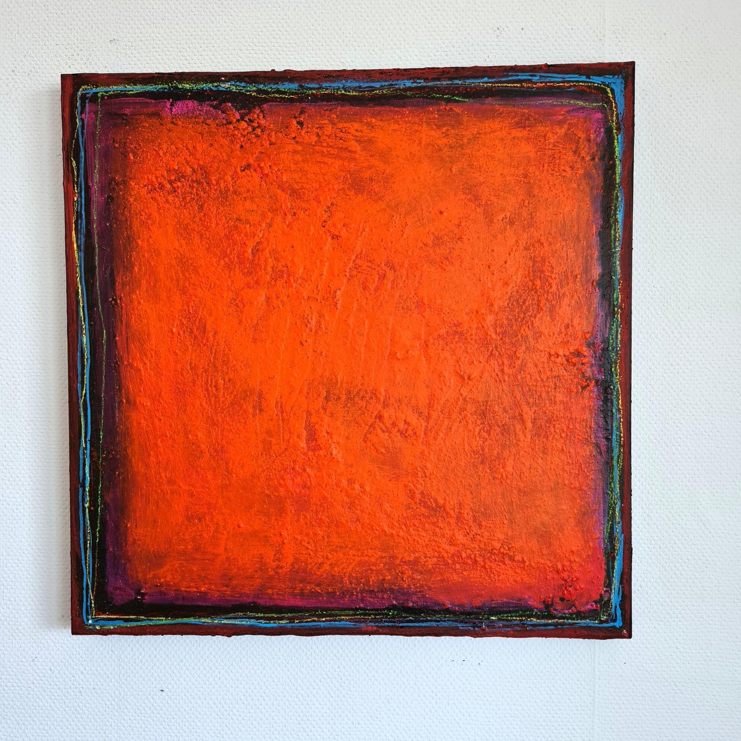 Kräftige Farben und Lebenslinien: Unikat aus dem Atelier in Rot, Orange und Schwarz Abstrakte Bilder & moderne Auftragsmalerei, abstrakte große bilder online kaufen, Auftrags Malere