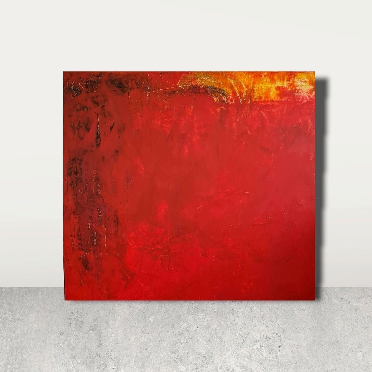 Warme Herbstsonne / 120 x 120 cm / rot abstrakte acrylbilder auf leinwand