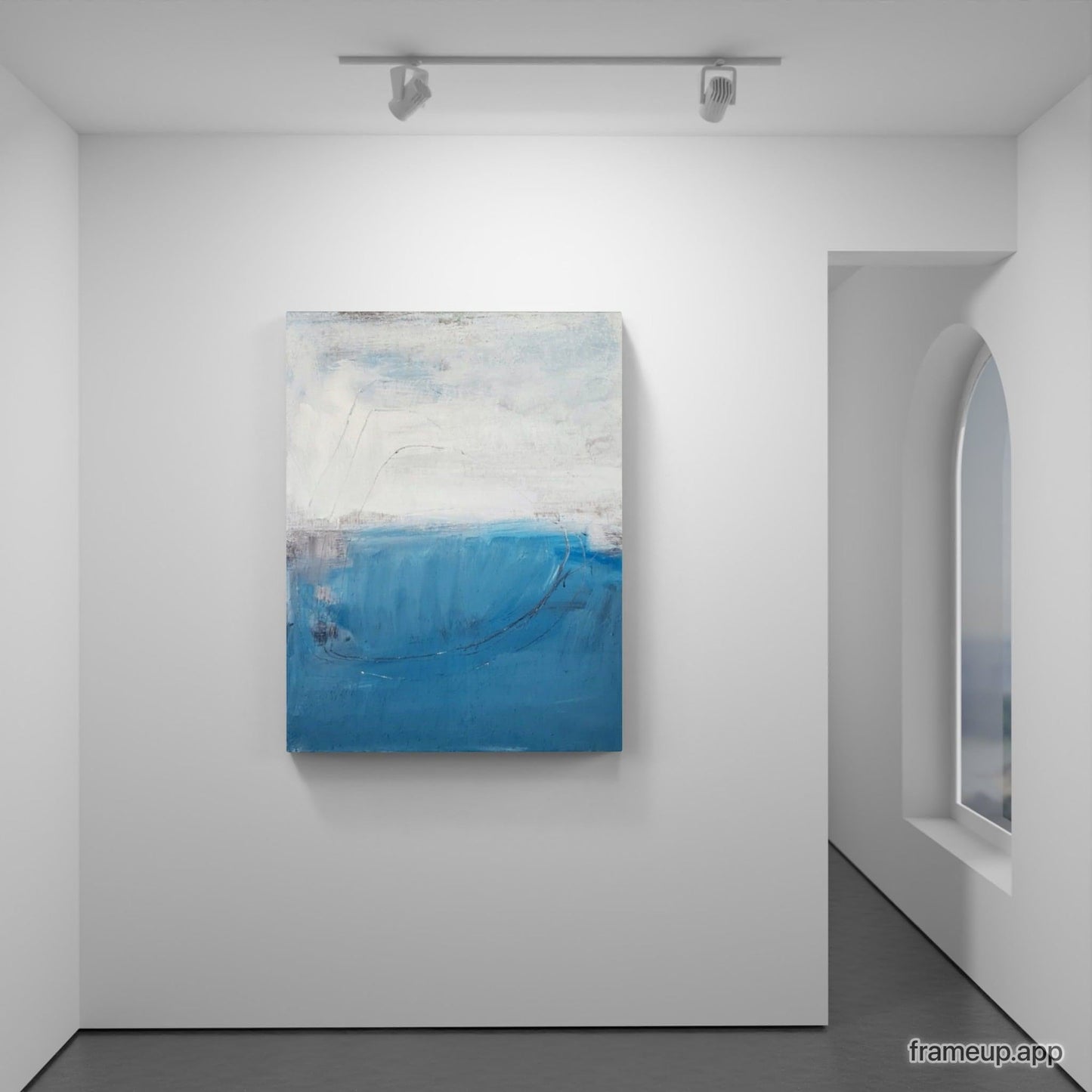 Meeresschwingung / 100 x 80 cm / Blau, Meeresschwingung / 160 x 160 cm / Blau abstrakte acrylbilder auf leinwand