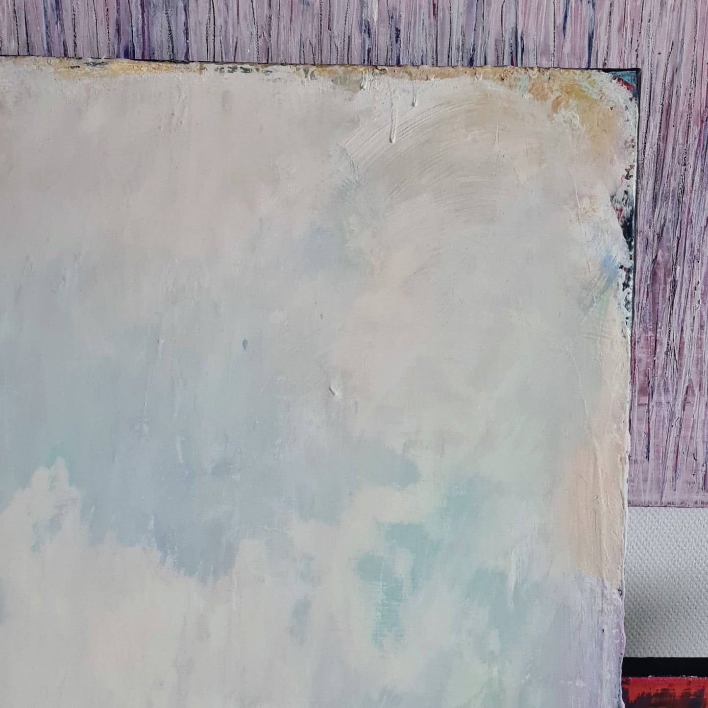Zwei in einem Boot / 130 x 90 cm / weiss pastell abstrakte acrylbilder auf leinwand