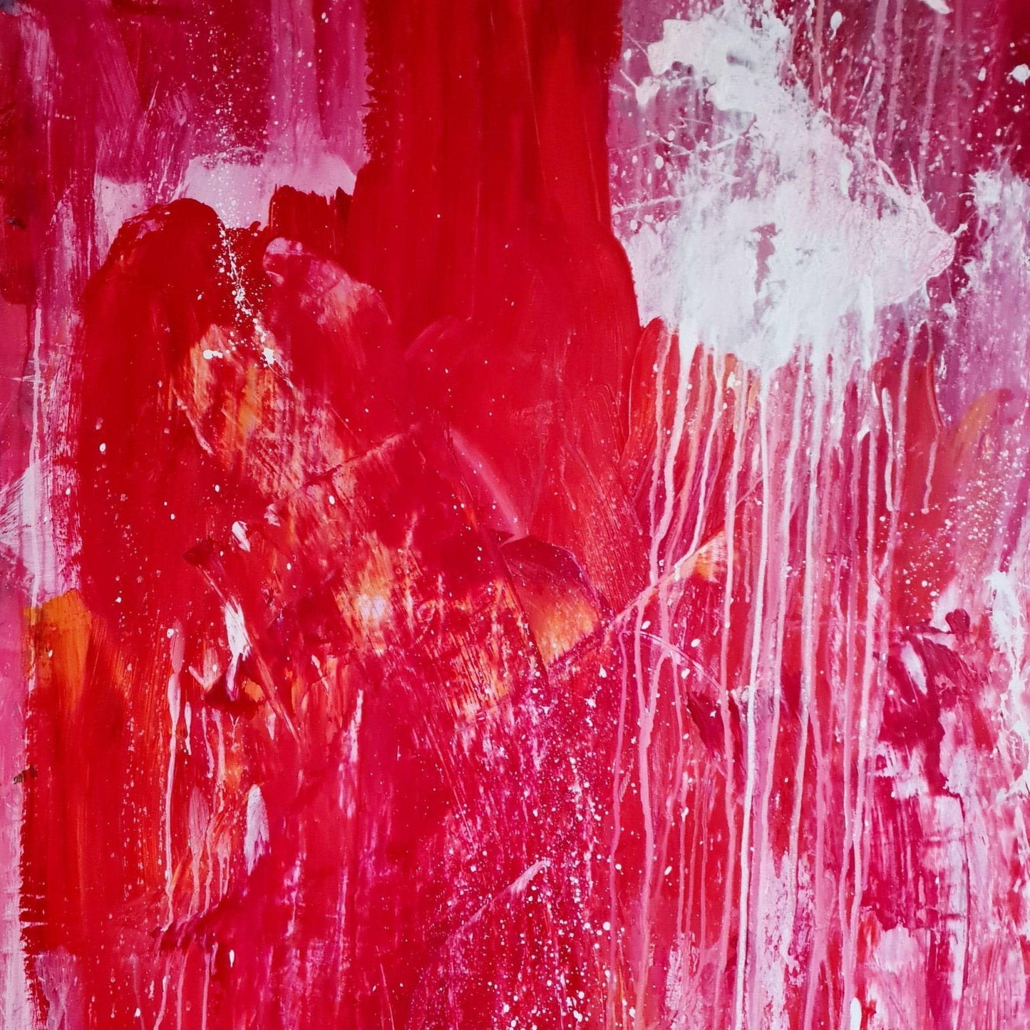 Rotes Kunstwerk für Treppenaufgang - Thema: Ideenrunde Abstrakte Bilder & moderne Auftragsmalerei, abstrakte große bilder online kaufen, Auftrags Malere