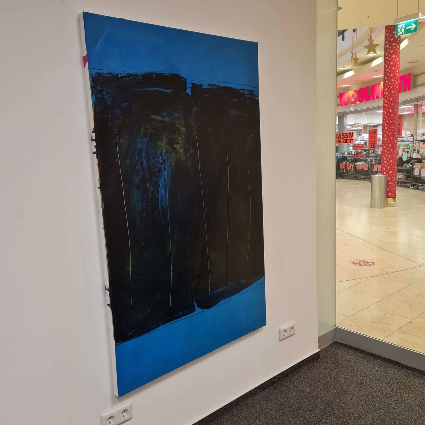 VORHANDEN / blaues abstraktes Bild - modern Art Abstrakte Bilder & moderne Auftragsmalerei, abstrakte große bilder online kaufen, Auftrags Malere