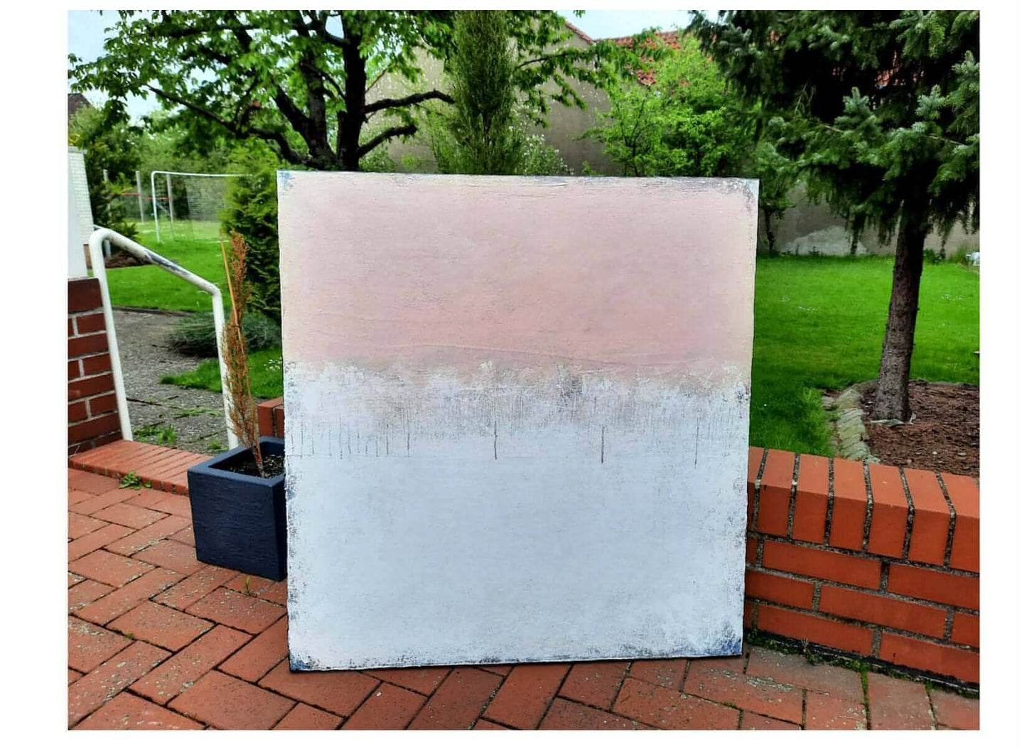 Ich will nachhause / 100 x 100 cm / weiss rosa, Ich will nachhause / 120 x 120 cm / weiss rosa, Ich will nachhause / 140 x 140 cm / weiss rosa, Ich will nachhause / 160 x 160 cm / weiss rosa abstrakte acrylbilder auf leinwand
