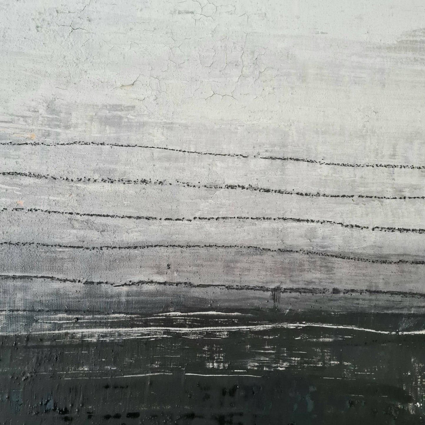 schwarzweißes Abstraktes Gemälde "Zwei Seiten (2)" aus regionalen Hölzern mit minimalistischem Design Abstrakte Bilder & moderne Auftragsmalerei, abstrakte große bilder online kaufen, Auftrags Malere