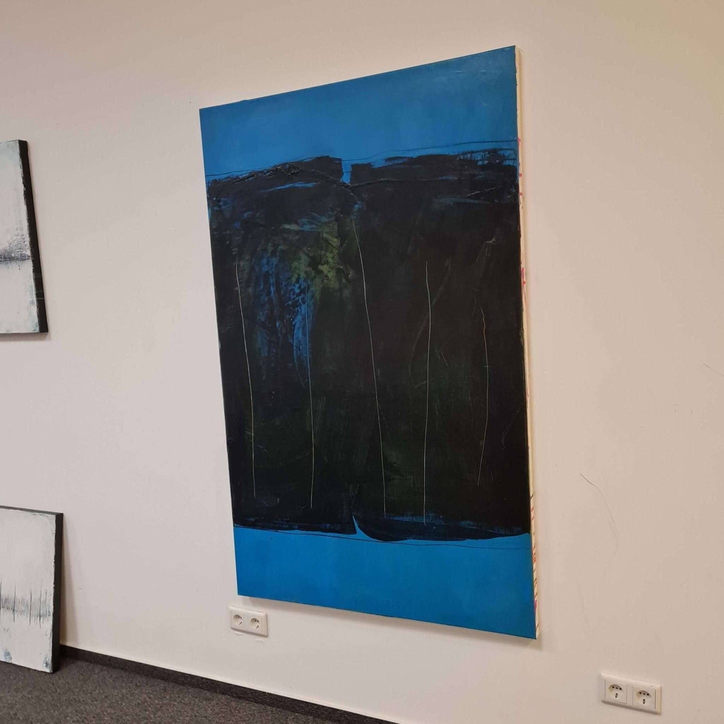 VORHANDEN / blaues abstraktes Bild - modern Art Abstrakte Bilder & moderne Auftragsmalerei, abstrakte große bilder online kaufen, Auftrags Malere