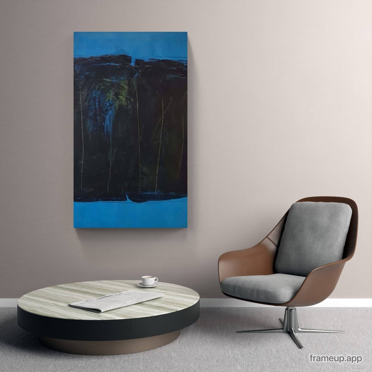 VORHANDEN / blaues abstraktes Bild - modern Art Abstrakte Bilder & moderne Auftragsmalerei, abstrakte große bilder online kaufen, Auftrags Malere