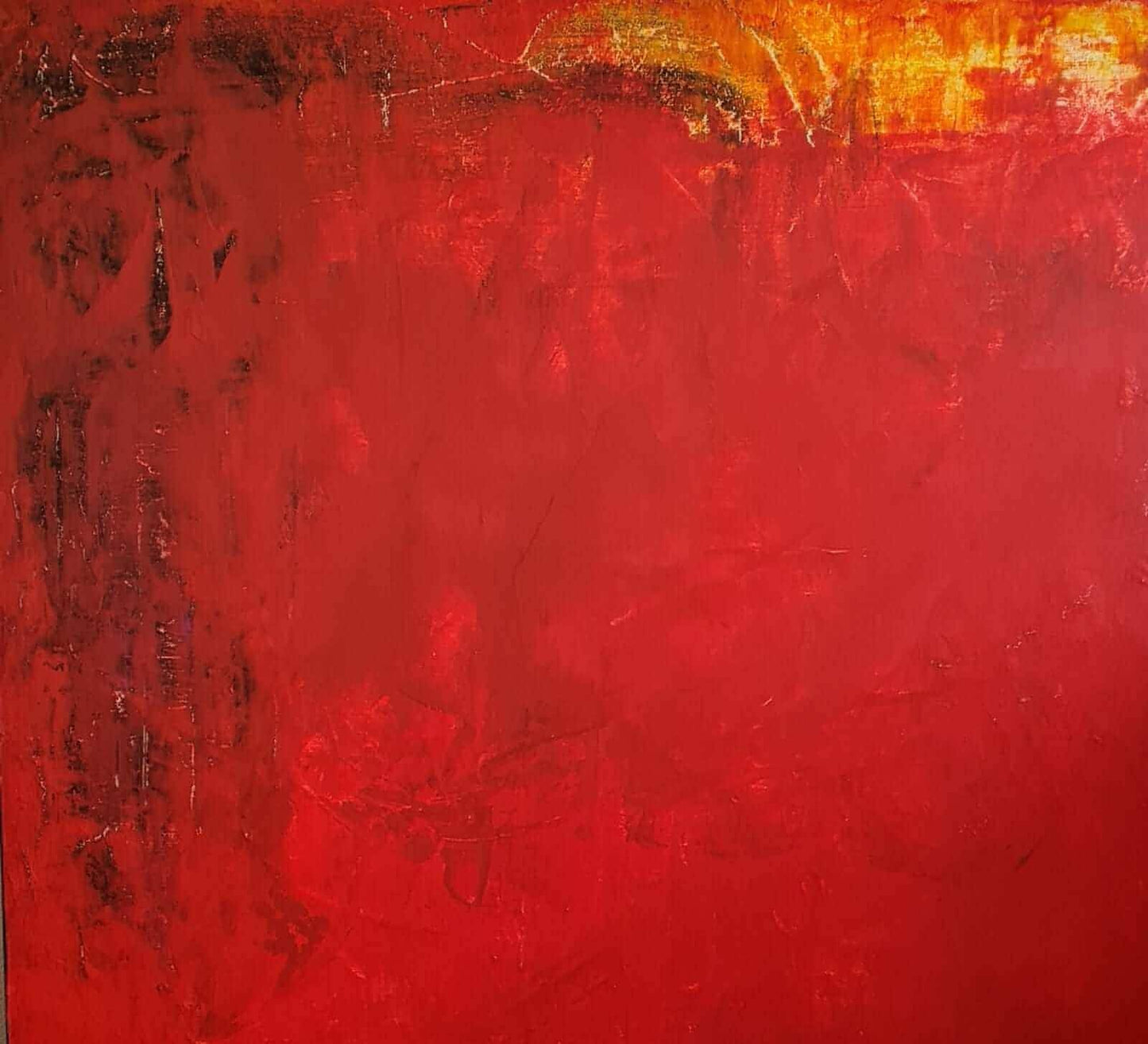 Warme Herbstsonne / 120 x 120 cm / rot abstrakte acrylbilder auf leinwand