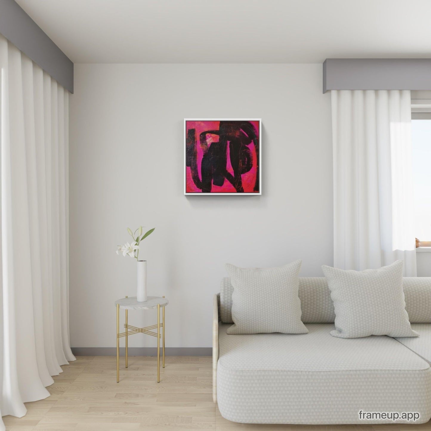 Ein rotes Gemälde für jeden Raum, jetzt in 60 x 60 cm erhältlich -Küßchen Abstrakte Bilder & moderne Auftragsmalerei, abstrakte große bilder online kaufen, Auftrags Malere