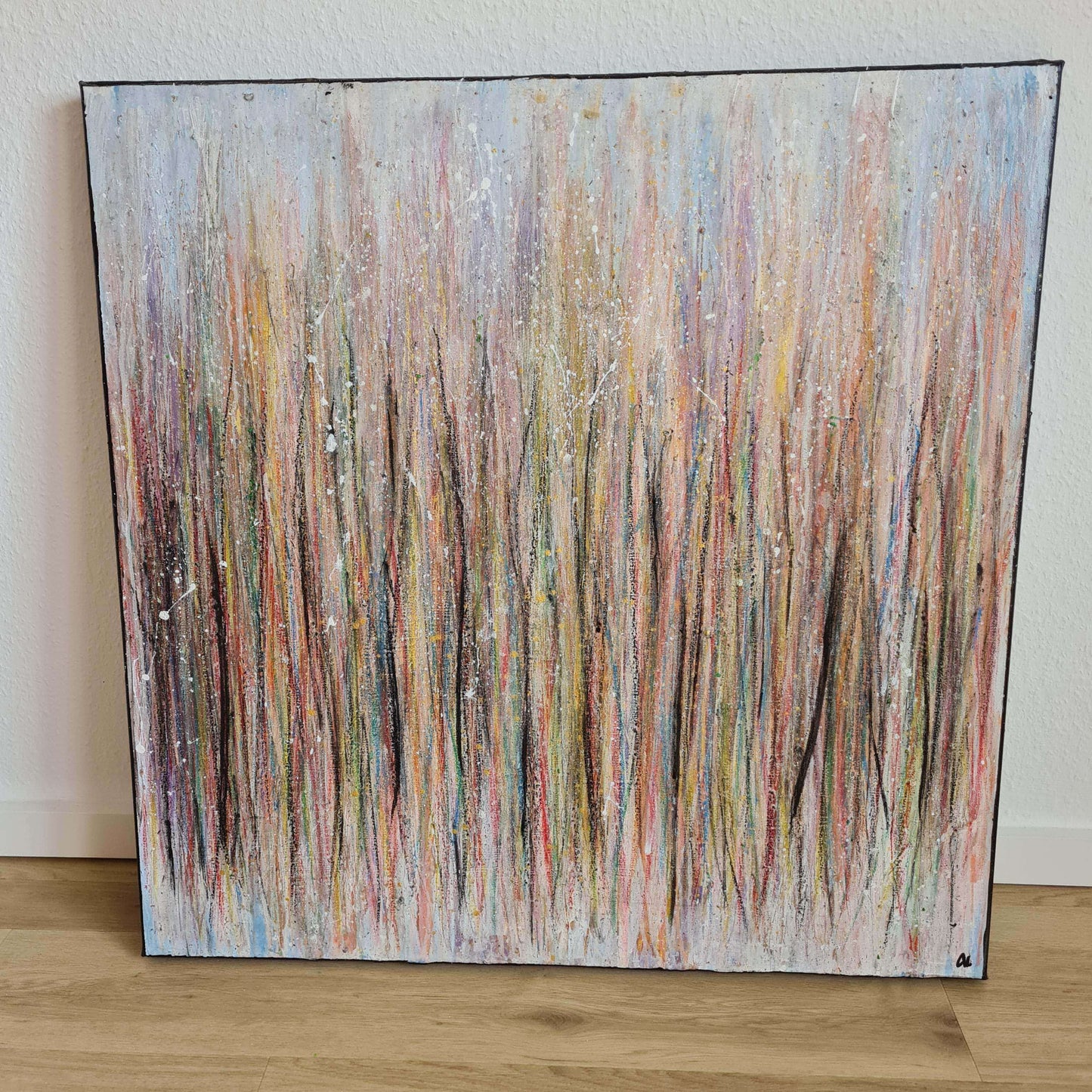 Erstmal wach werden / 120 x 120 cm / Regenbogen, Erstmal wach werden / 100 x 100 cm / Regenbogen, Erstmal wach werden / 80 x 80 cm / Regenbogen, Erstmal wach werden / 160 x 100 cm / Regenbogen abstrakte acrylbilder auf leinwand