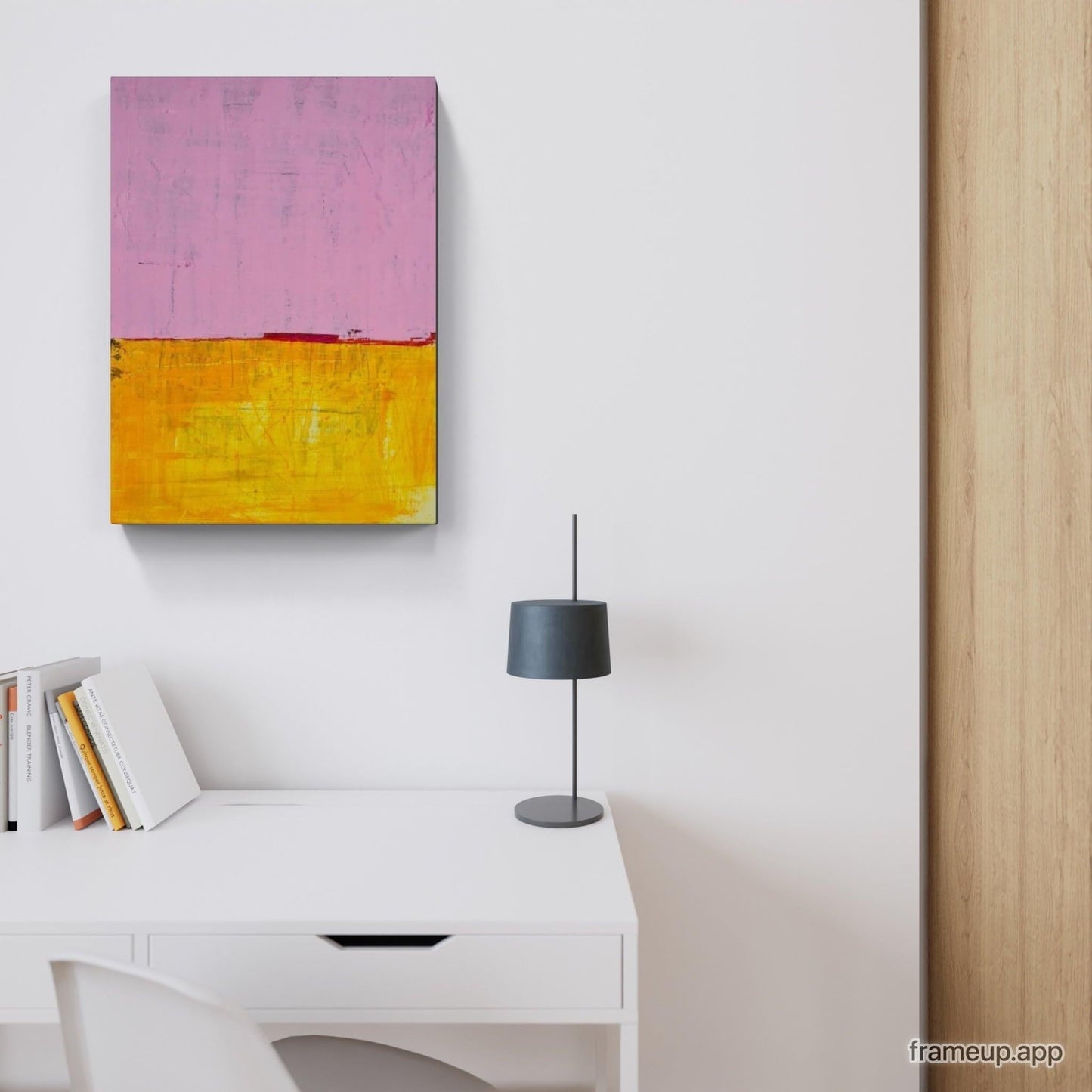 Rastbank / rosa gelb / 80 x 60 cm, Rastbank / rosa gelb / 100 x 80 cm, Rastbank / rosa gelb / 100 x 120 cm, Rastbank / rosa gelb / 120 x 140 cm, Rastbank / rosa gelb / 100 x 160 cm, Rastbank / rosa gelb / 160 x 160 cm, Rastbank / rosa gelb / 140 x 140 cm abstrakte acrylbilder auf leinwand