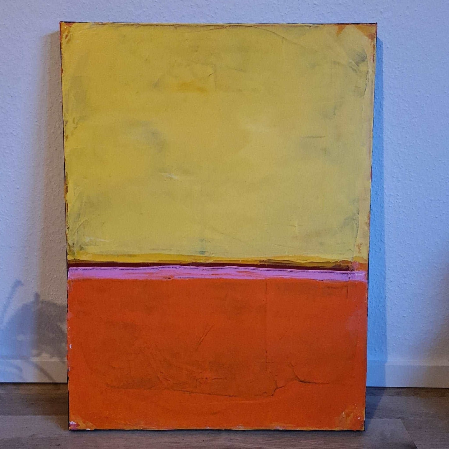Feuriges Leuchten: Acrylgemälde in warmen Orange- und Gelbtönen mit besonderer Tiefe Abstrakte Bilder & moderne Auftragsmalerei, abstrakte große bilder online kaufen, Auftrags Malere