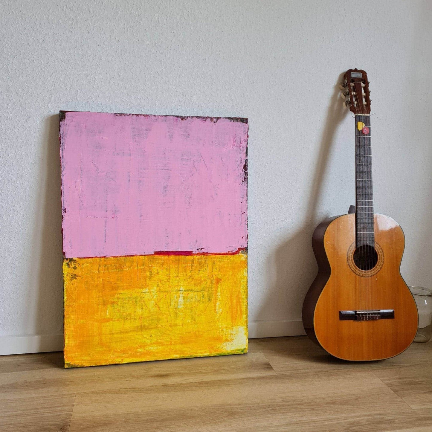Rastbank / rosa gelb / 80 x 60 cm, Rastbank / rosa gelb / 100 x 80 cm, Rastbank / rosa gelb / 100 x 120 cm, Rastbank / rosa gelb / 120 x 140 cm, Rastbank / rosa gelb / 100 x 160 cm, Rastbank / rosa gelb / 160 x 160 cm, Rastbank / rosa gelb / 140 x 140 cm abstrakte acrylbilder auf leinwand