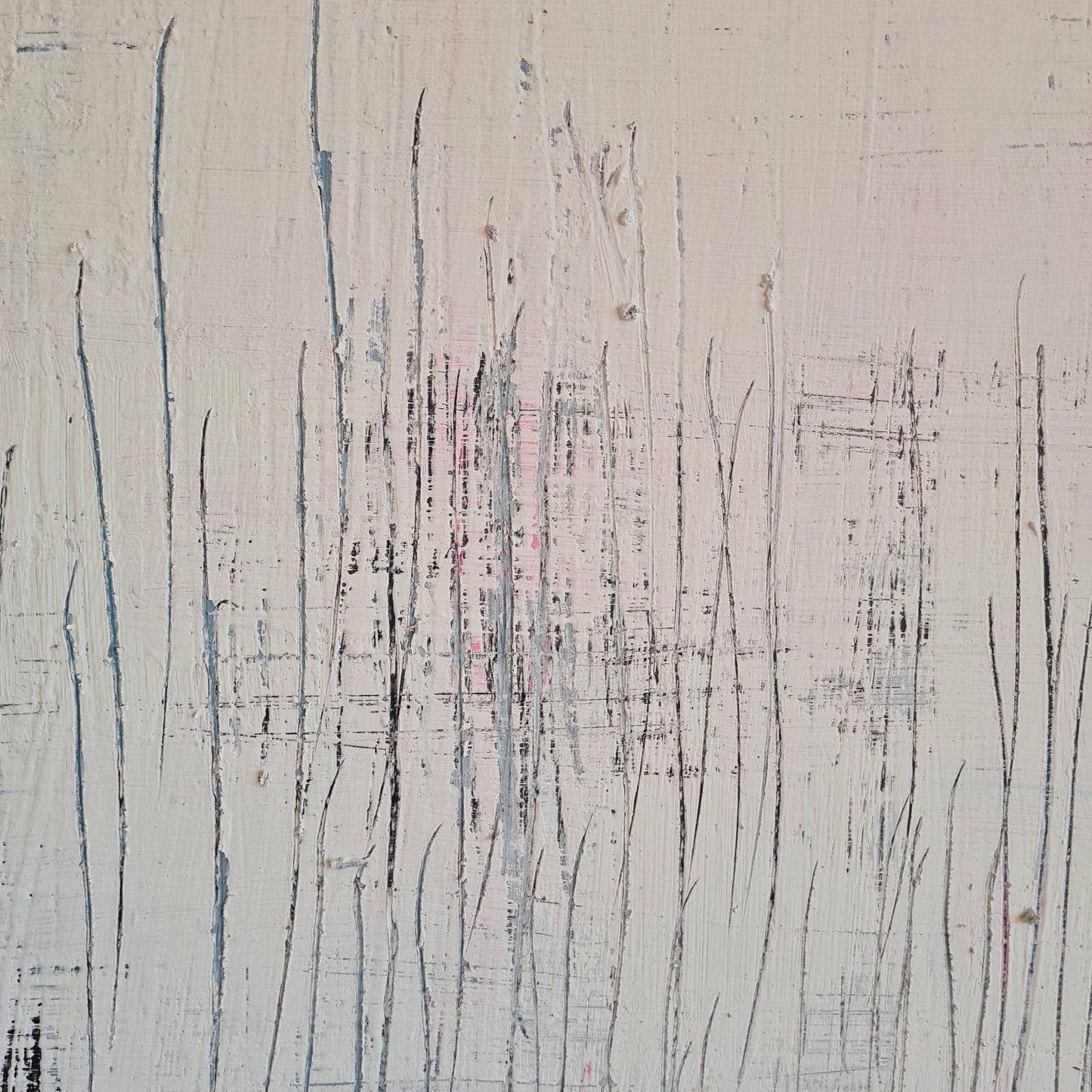 Vorfreude auf das Wochenende / 80 x 80 cm / weiss, Vorfreude auf das Wochenende / 160 x 100 cm / weiss, Vorfreude auf das Wochenende / 160 x 160 cm / weiss abstrakte acrylbilder auf leinwand