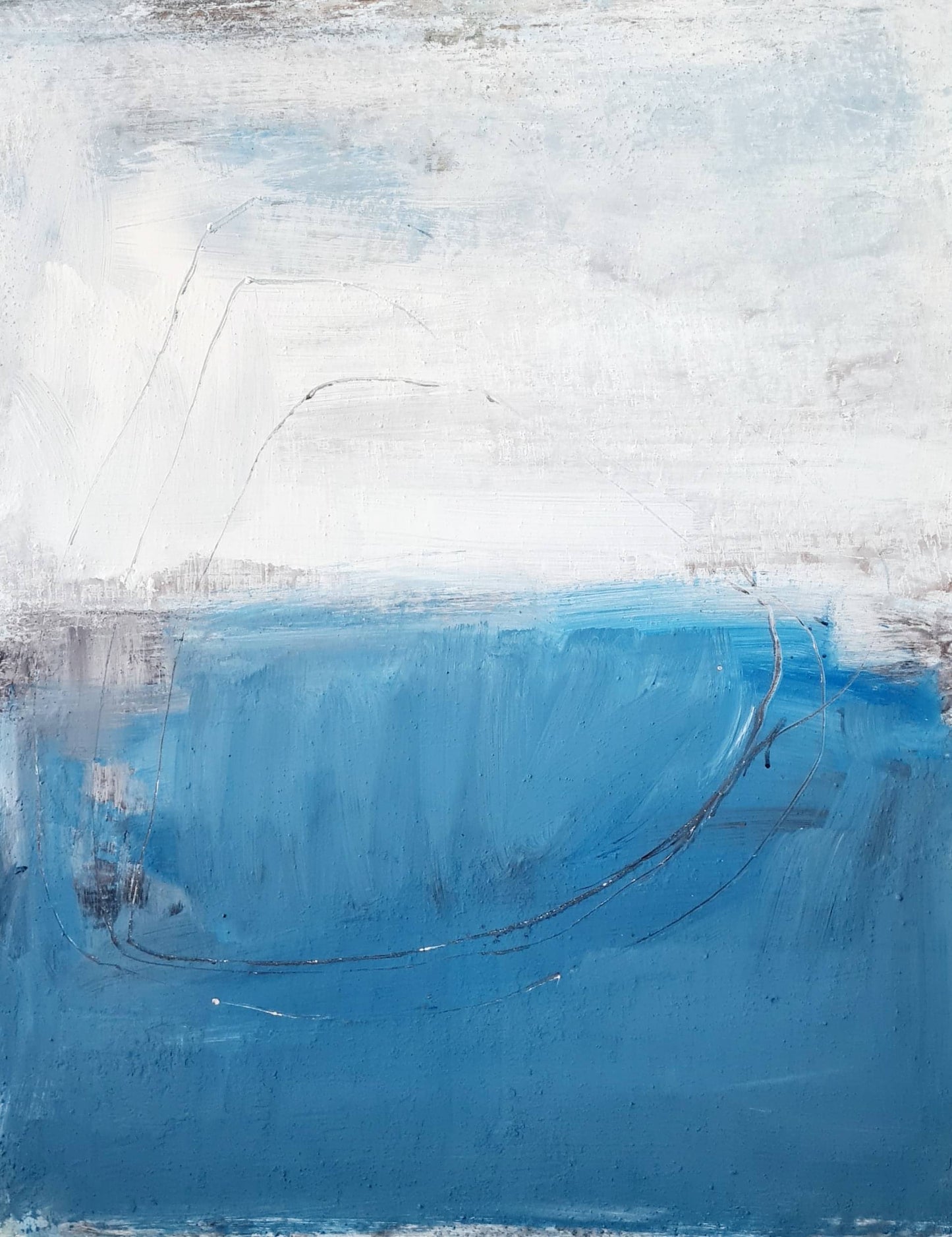 Meeresschwingung / 100 x 80 cm / Blau, Meeresschwingung / 160 x 160 cm / Blau abstrakte acrylbilder auf leinwand