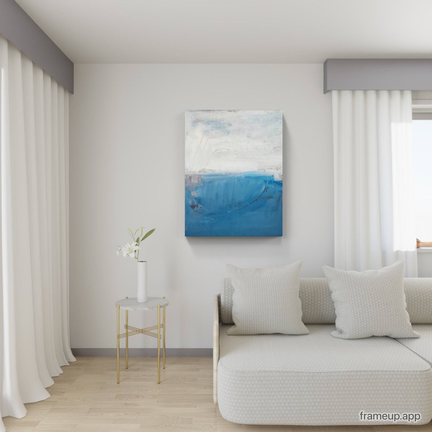 Meeresschwingung / 100 x 80 cm / Blau, Meeresschwingung / 160 x 160 cm / Blau abstrakte acrylbilder auf leinwand