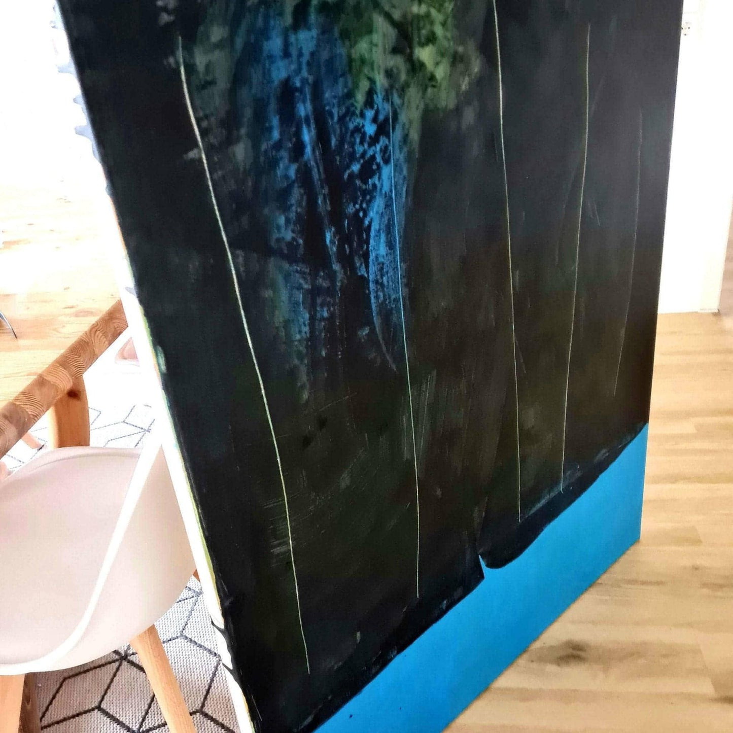 vorhandenes Unikat: Der Berg ruft / 160 x 100 cm / blau abstrakte acrylbilder auf leinwand
