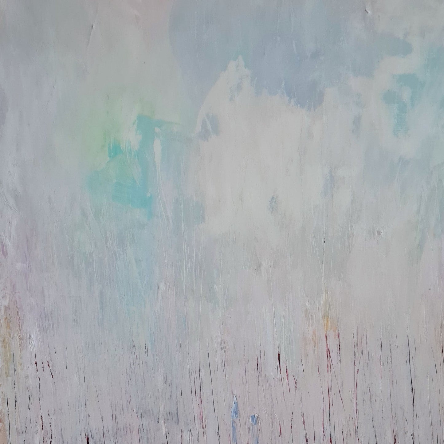 Zwei in einem Boot / 130 x 90 cm / weiss pastell abstrakte acrylbilder auf leinwand