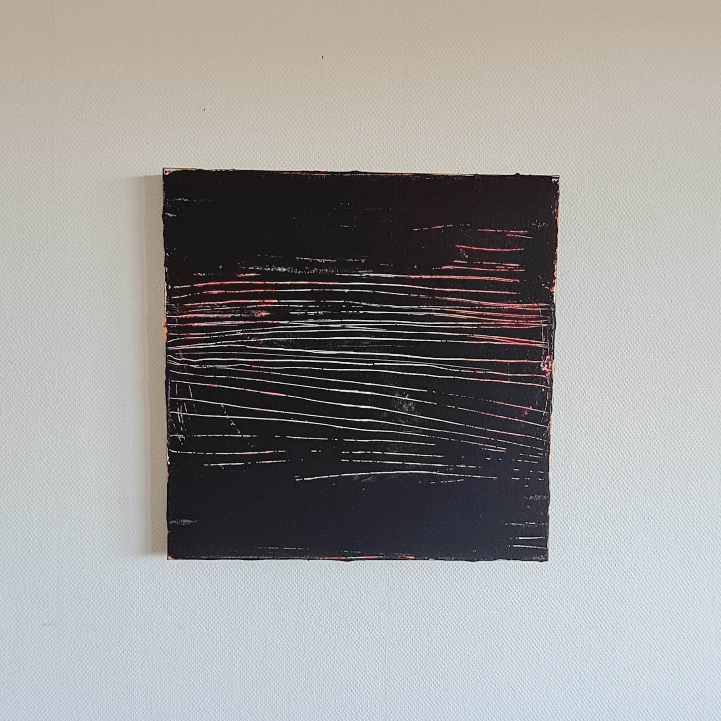 vorhandenes Unikat: Immer dem Weg entlang / 60 x 60 cm / schwarzweiss abstrakte acrylbilder auf leinwand
