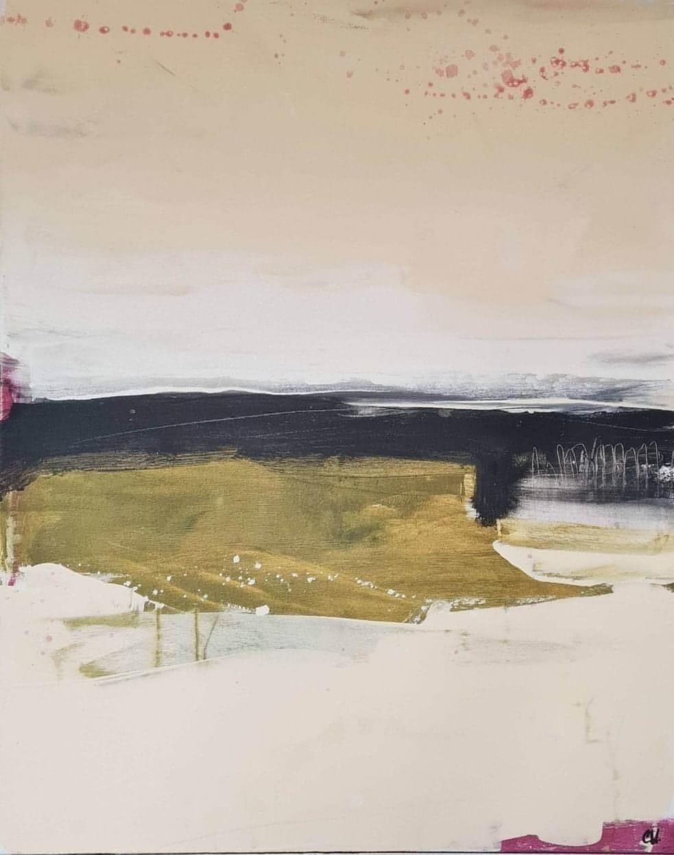 Nachtwanderung in den Dünen / grün / 100 x 80 cm, Nachtwanderung in den Dünen / grün / 140 x 140 cm, Nachtwanderung in den Dünen / grün / 120 x 160 cm abstrakte acrylbilder auf leinwand