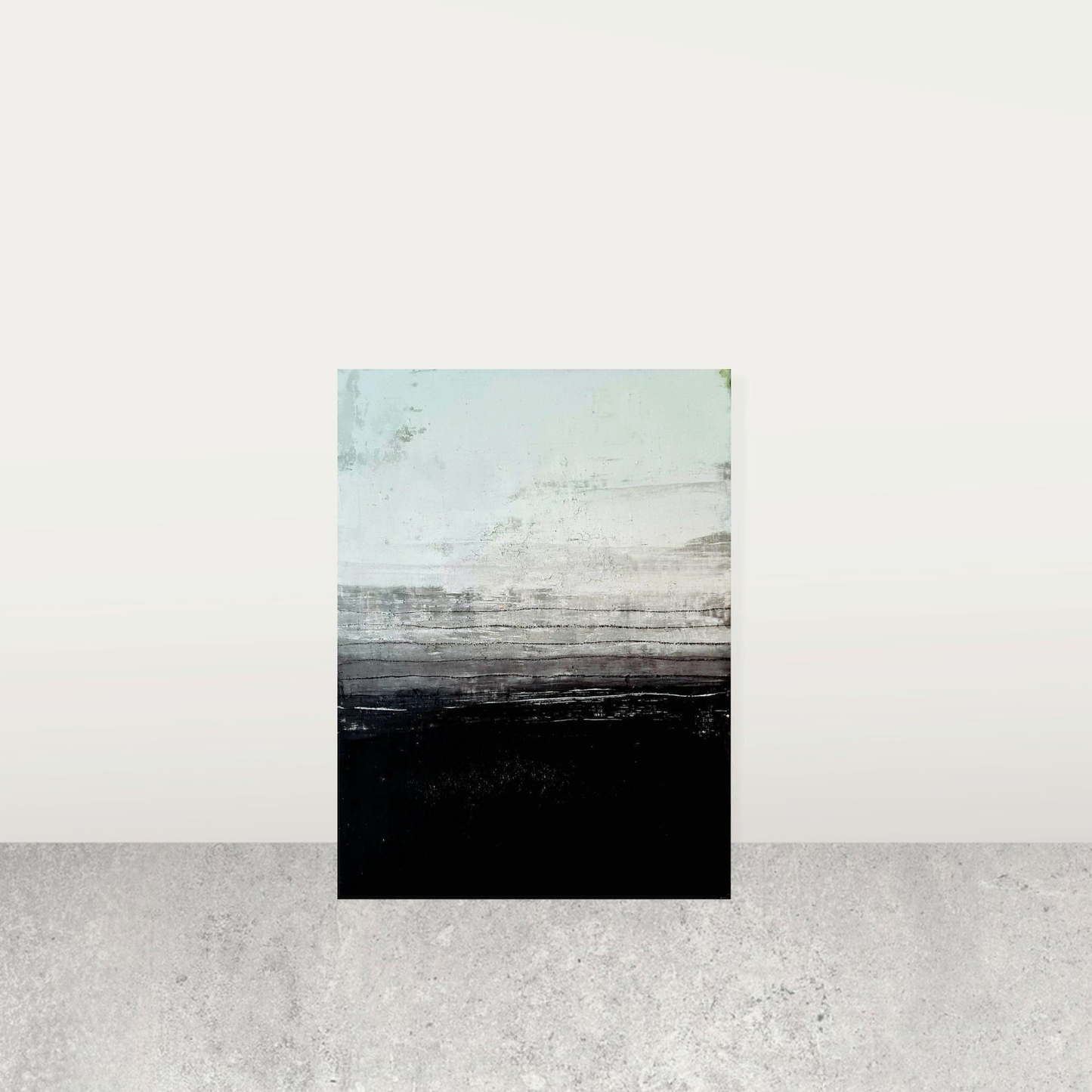 schwarzweißes Abstraktes Gemälde "Zwei Seiten (2)" aus regionalen Hölzern mit minimalistischem Design Abstrakte Bilder & moderne Auftragsmalerei, abstrakte große bilder online kaufen, Auftrags Malere