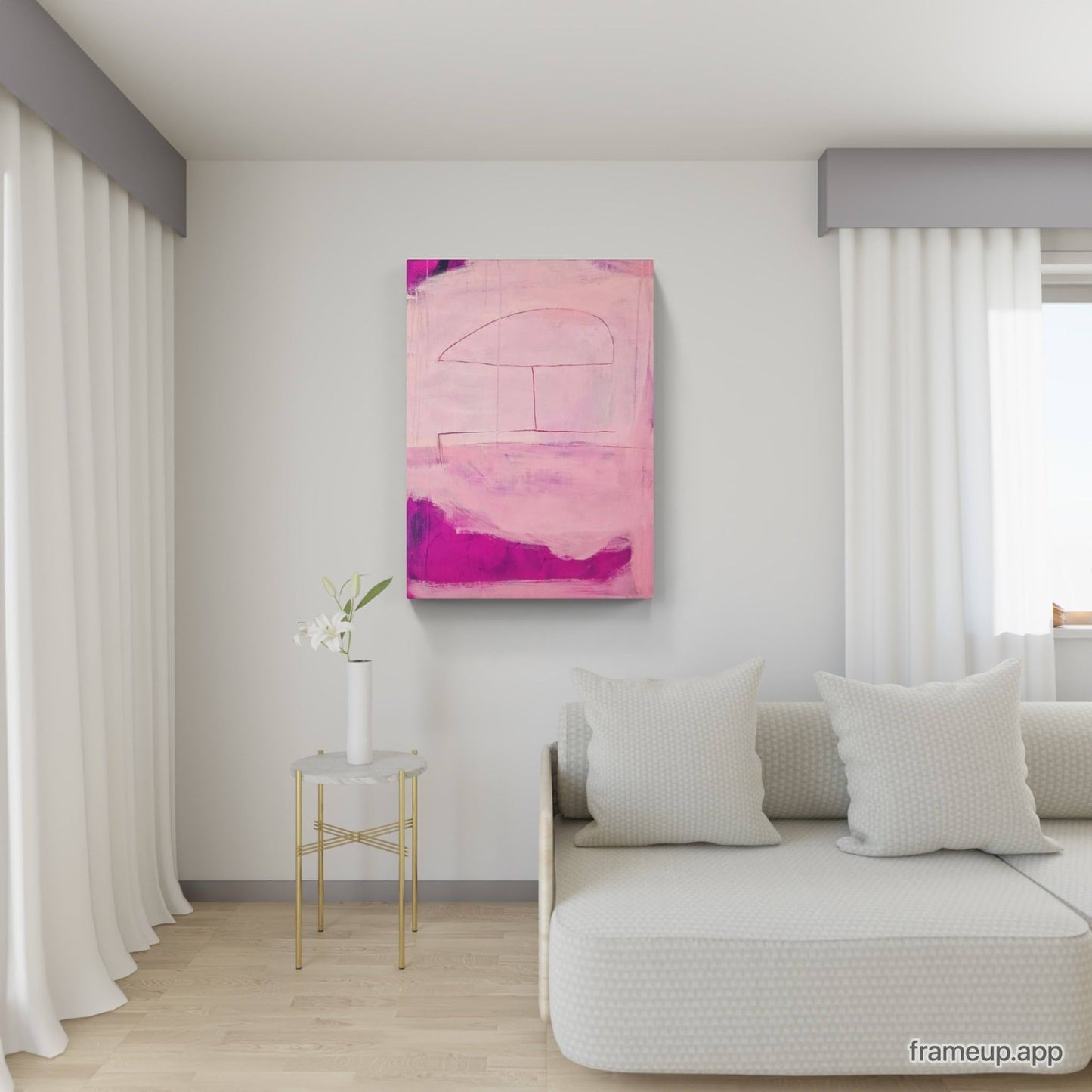 Abstraktes Bild in Pink - Moderne Kunst für Ihre Wohnräume Abstrakte Bilder & moderne Auftragsmalerei, abstrakte große bilder online kaufen, Auftrags Malere