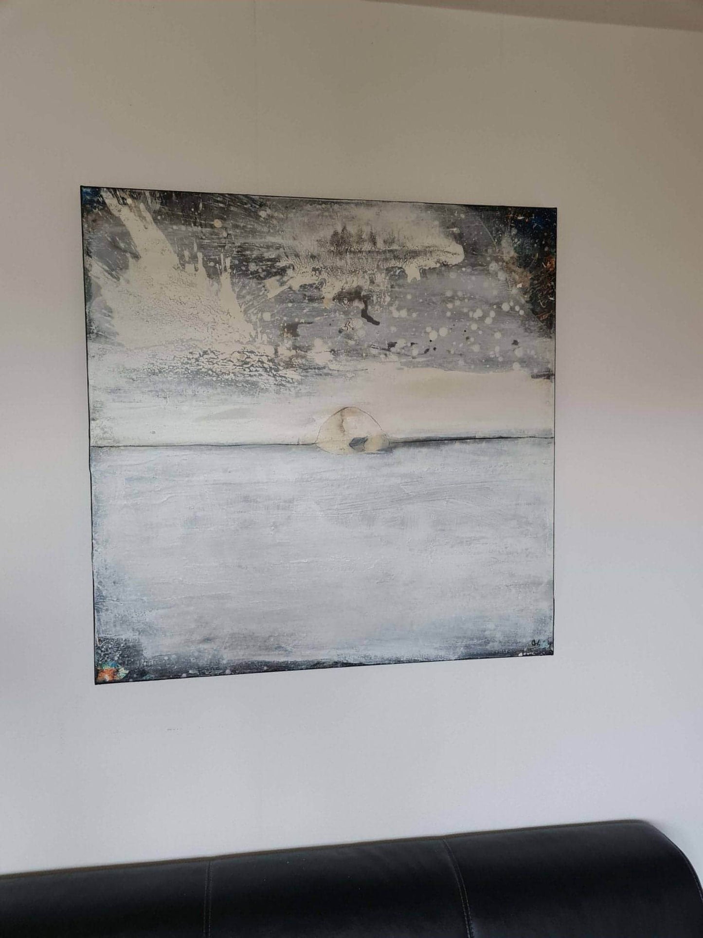 weisses bild - Dem Schneegestöber ganz nah - Ein Bergabenteuer in einem abstrakten Kunstwerk Abstrakte Bilder & moderne Auftragsmalerei, abstrakte große bilder online kaufen, Auftrags Malere