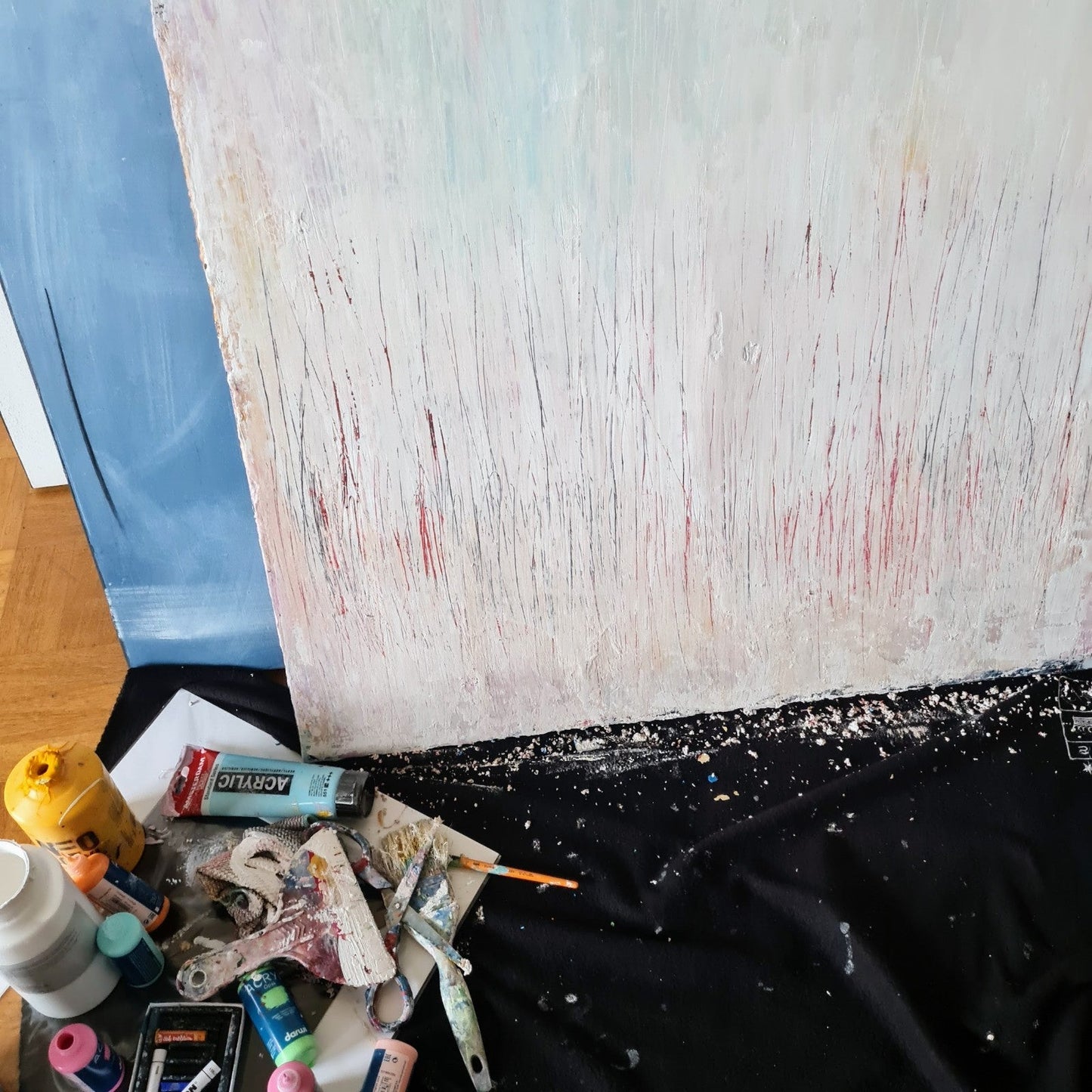 Bild in Pastell - nur einmal vorhanden - Zwei in einem Boot Abstrakte Bilder & moderne Auftragsmalerei, abstrakte große bilder online kaufen, Auftrags Malere