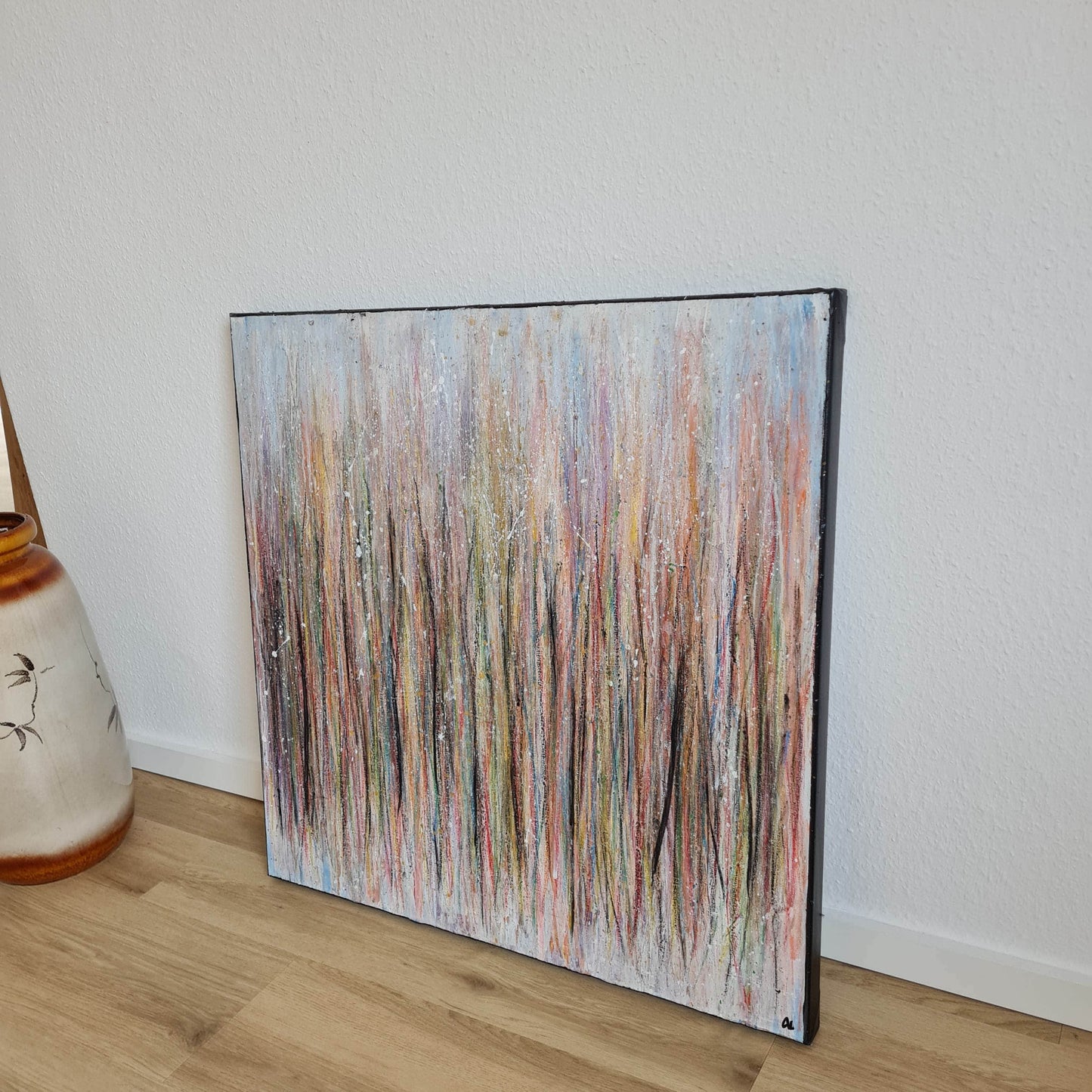 Erstmal wach werden / 120 x 120 cm / Regenbogen, Erstmal wach werden / 100 x 100 cm / Regenbogen, Erstmal wach werden / 80 x 80 cm / Regenbogen, Erstmal wach werden / 160 x 100 cm / Regenbogen abstrakte acrylbilder auf leinwand