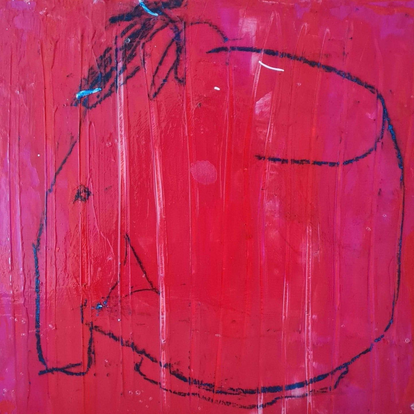 "Elefantenwitze" - Ein abstraktes Kunstwerk auf Holzkörper Abstrakte Bilder & moderne Auftragsmalerei, abstrakte große bilder online kaufen, Auftrags Malere