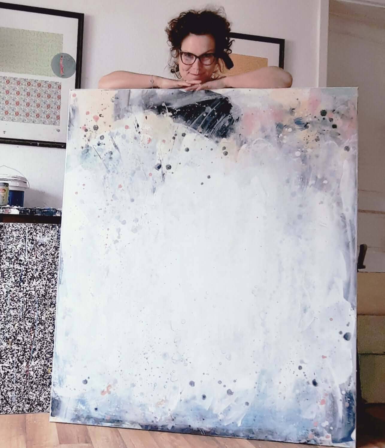 Pastellgemälde in 120 x 100 cm als Hommage an den beginnenden Frühling Abstrakte Bilder & moderne Auftragsmalerei, abstrakte große bilder online kaufen, Auftrags Malere