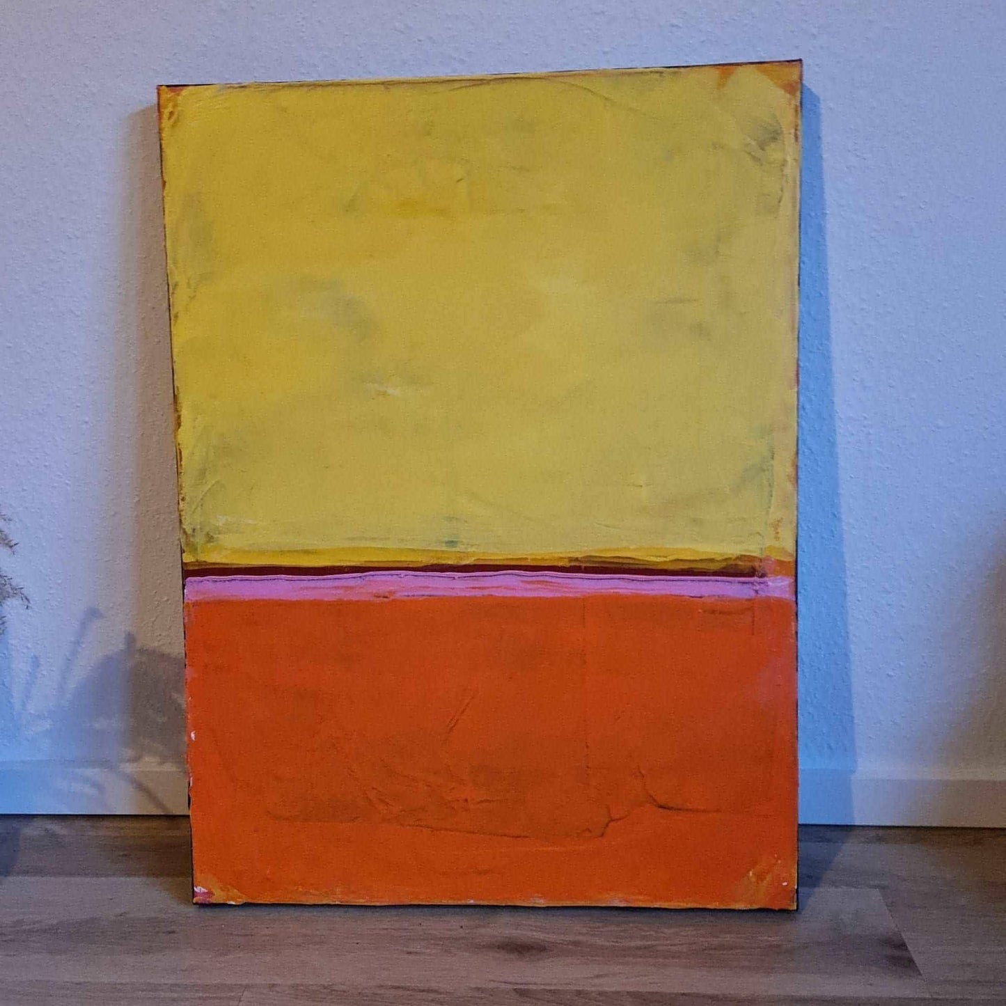 Feuriges Leuchten: Acrylgemälde in warmen Orange- und Gelbtönen mit besonderer Tiefe Abstrakte Bilder & moderne Auftragsmalerei, abstrakte große bilder online kaufen, Auftrags Malere