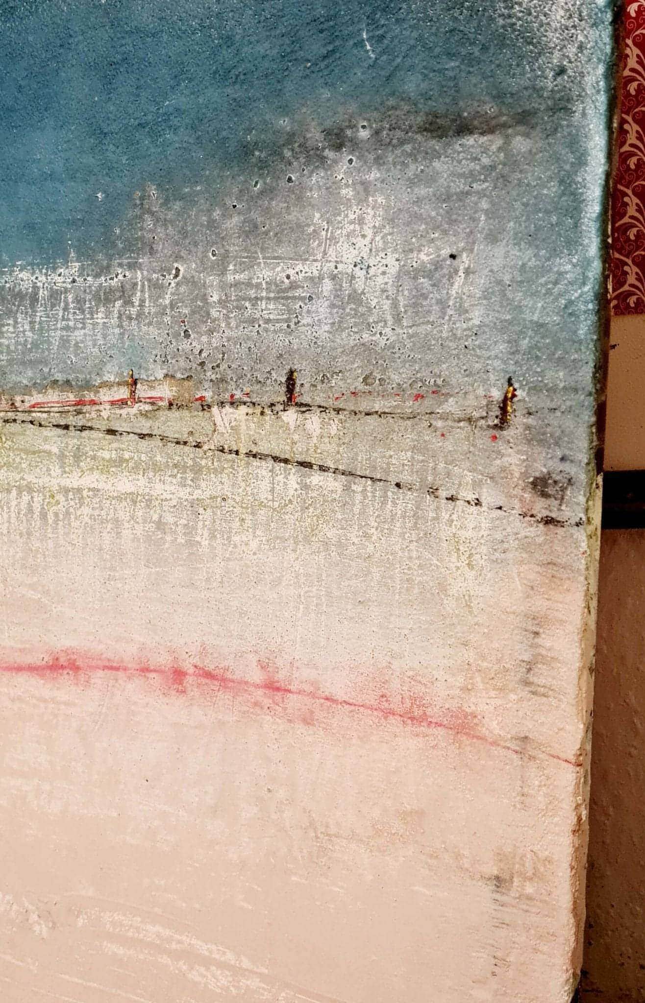 Leichtigkeit in Blau und Rosa: Strukturiertes Kunstwerk für eine angenehme Atmosphäre im Raum Abstrakte Bilder & moderne Auftragsmalerei, abstrakte große bilder online kaufen, Auftrags Malere