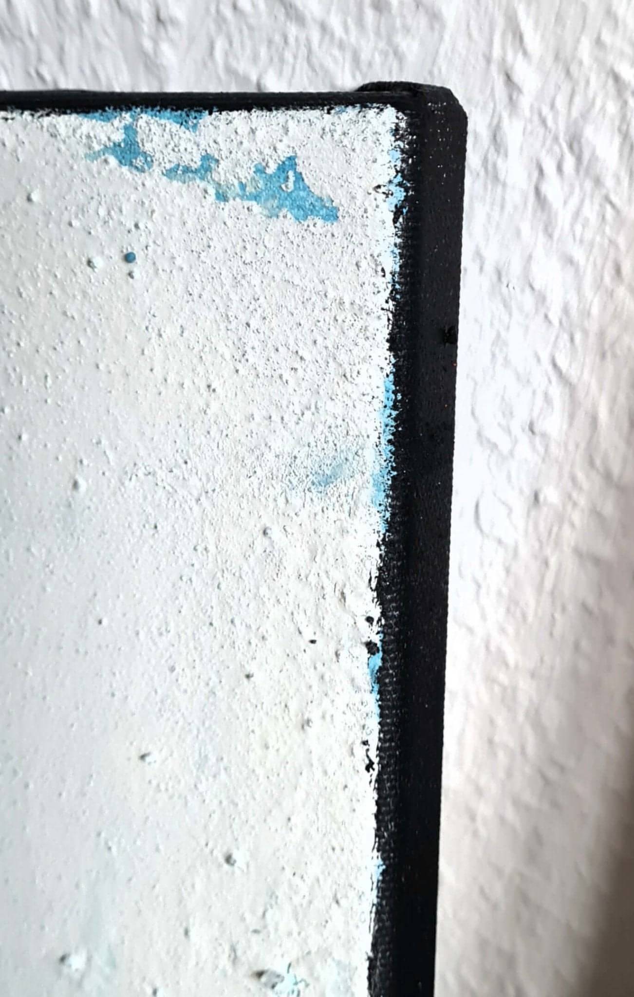 Abstraktes blaues Bild in verschiedenen Blautönen, inspiriert von einer Landschaft Abstrakte Bilder & moderne Auftragsmalerei, abstrakte große bilder online kaufen, Auftrags Malere