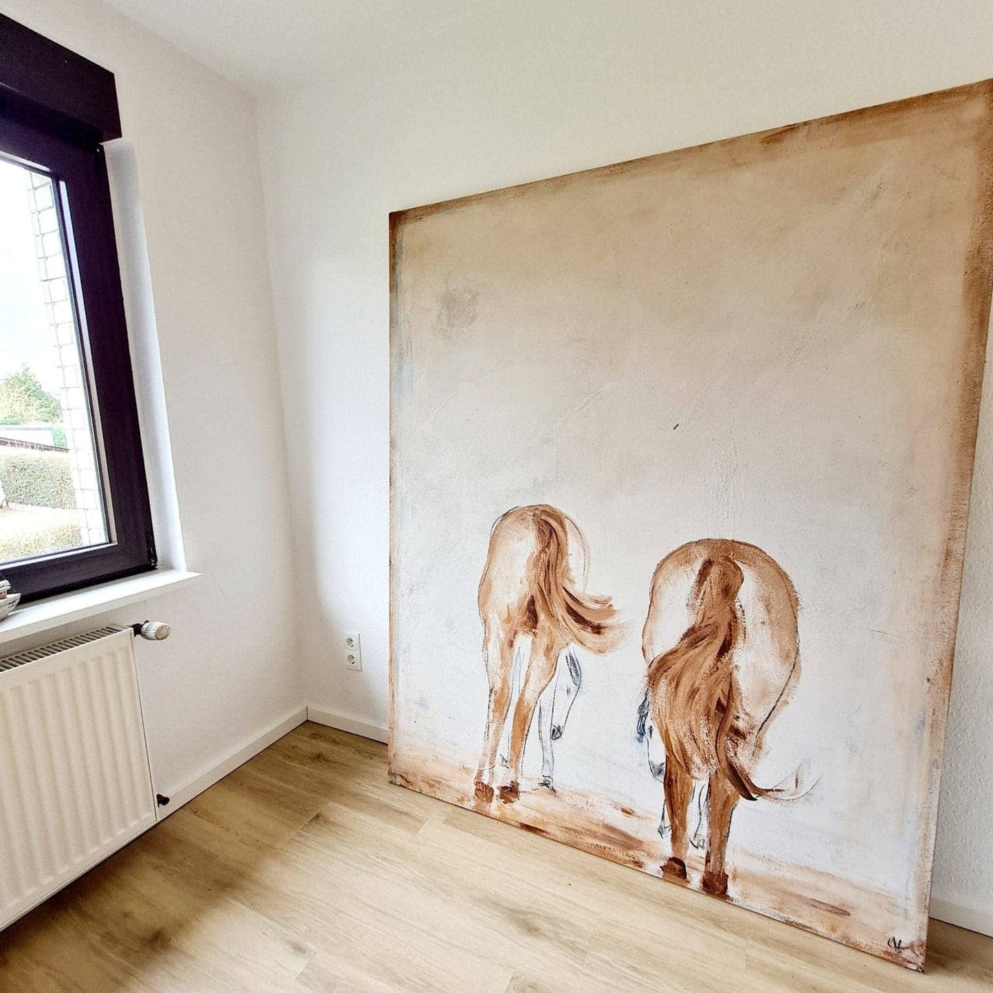 VORHANDEN / großes Pferde Bild / Elterliche Fürsorge / xxl / Art Abstrakte Bilder & moderne Auftragsmalerei, abstrakte große bilder online kaufen, Auftrags Malere