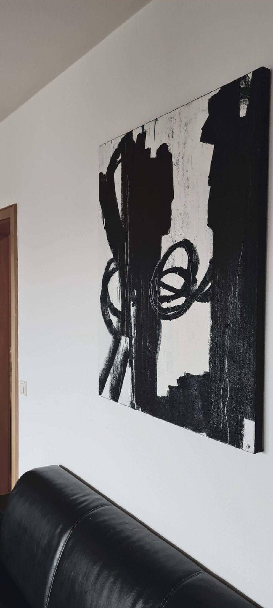 100 x 80 cm / Auf gleicher Augenhöhe / s/w, 100 x 120 cm / Auf gleicher Augenhöhe / s/w abstrakte acrylbilder auf leinwand