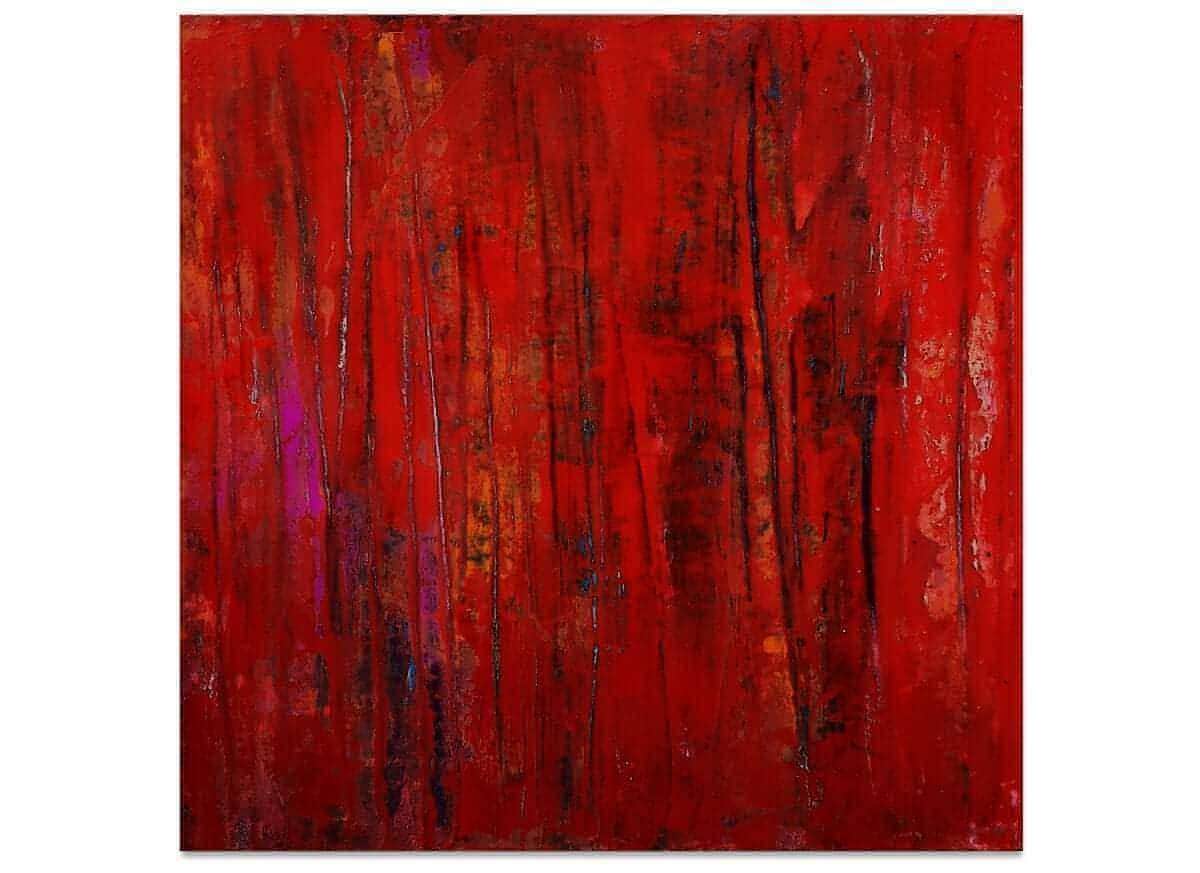 Durchblick / 100 x 80 cm / rot, Durchblick / 120 x 120 cm / rot, Durchblick / 160 x 160 cm / rot abstrakte acrylbilder auf leinwand