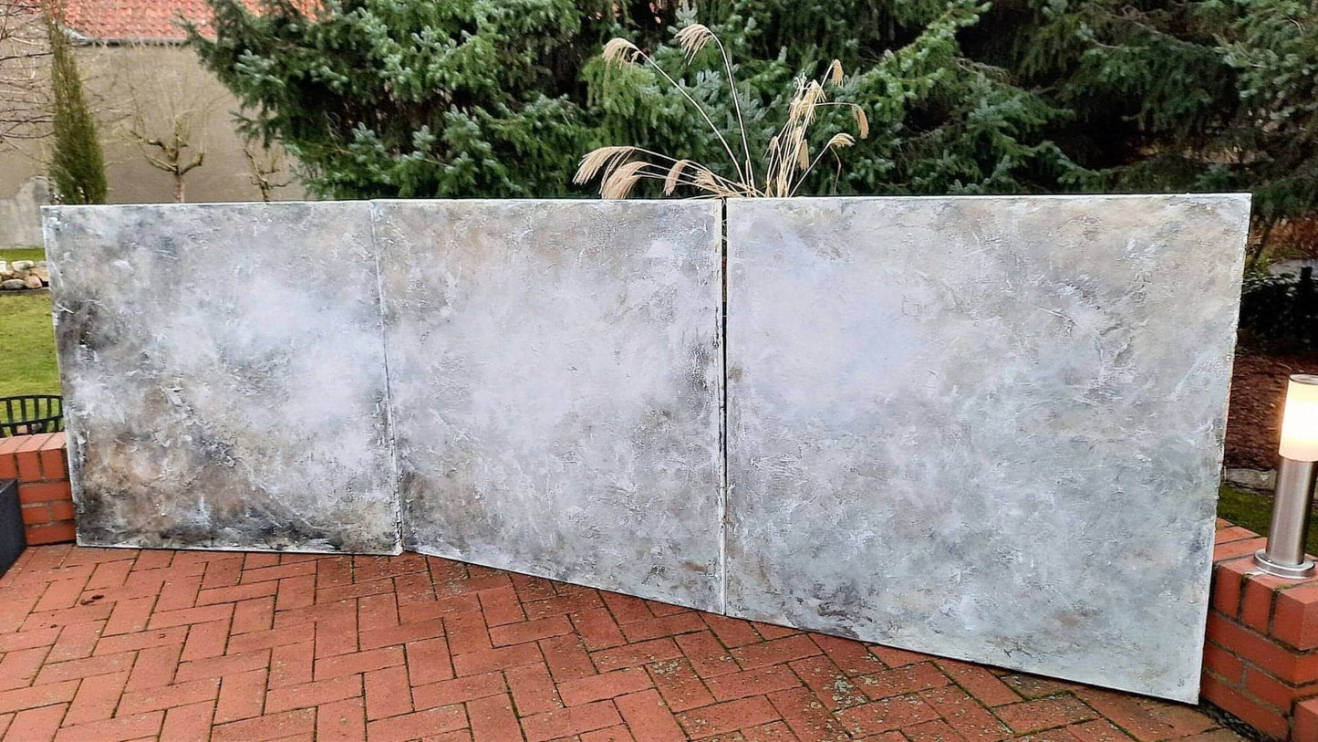 mit oder ohne Gold-metallictönen / 3 x 120 x 120 cm / Gold abstrakte acrylbilder auf leinwand
