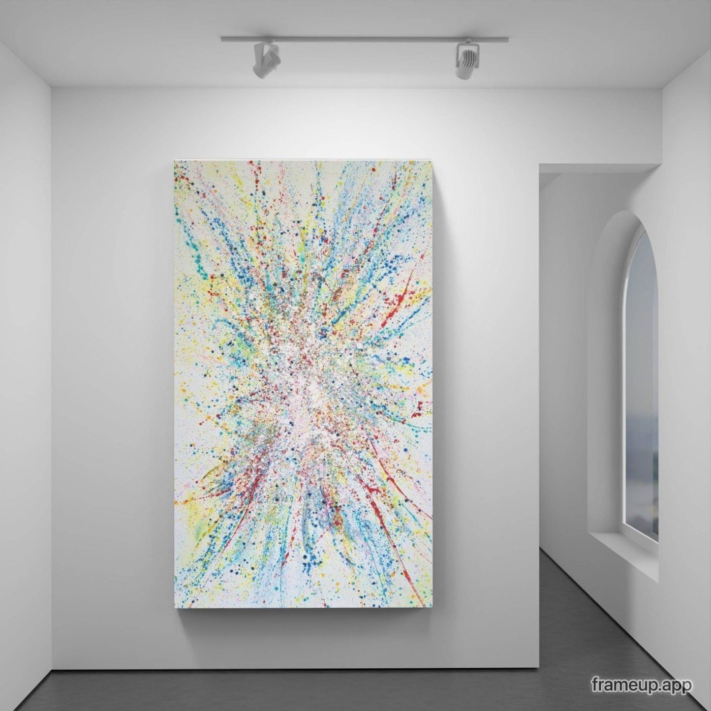 VORHANDEN / abstraktes gesprenkeltes acrylbild modern abstract art 220 x 130 cm Abstrakte Bilder & moderne Auftragsmalerei, abstrakte große bilder online kaufen, Auftrags Malere
