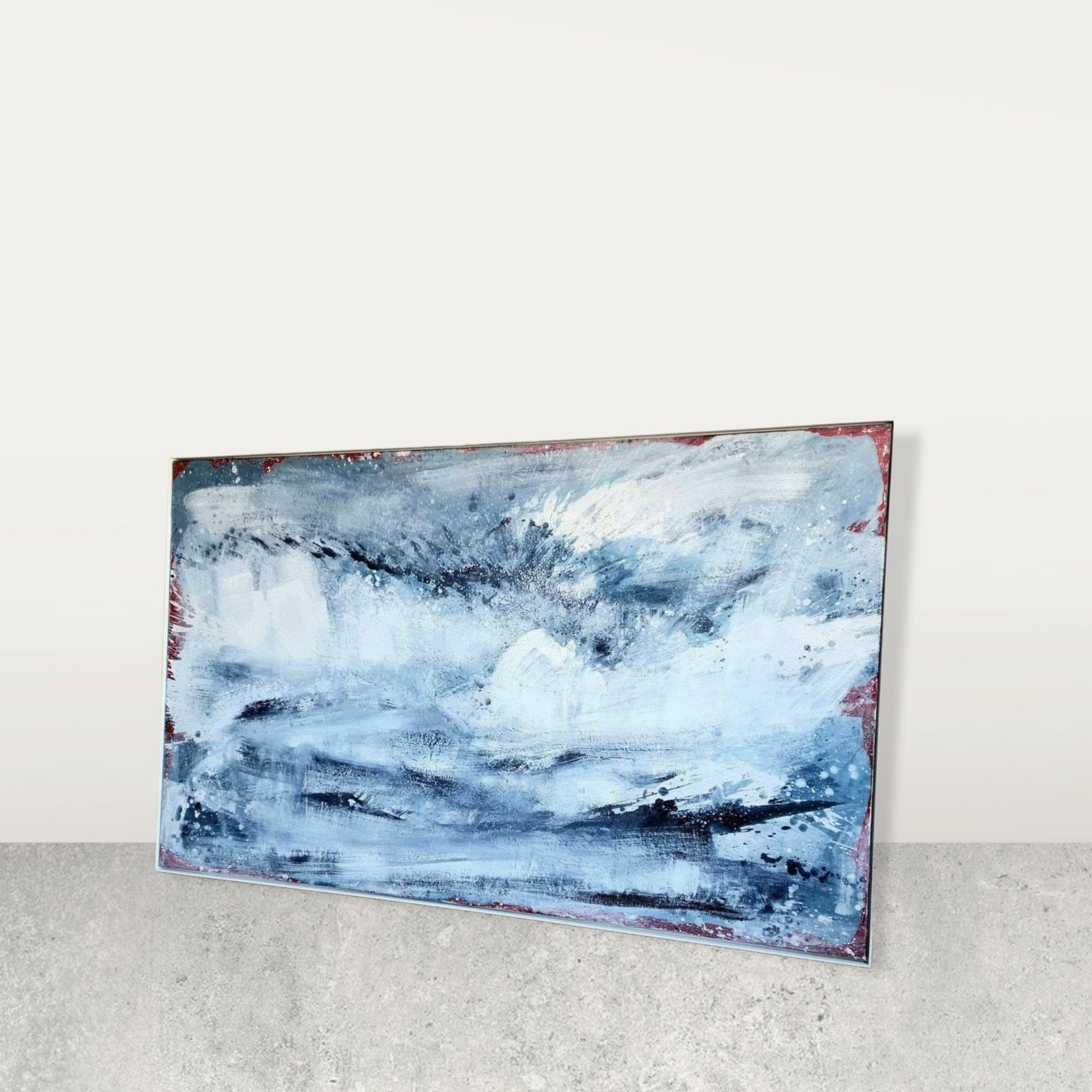 Morgentau xxl / 120 x 190 cm / blau abstrakte acrylbilder auf leinwand
