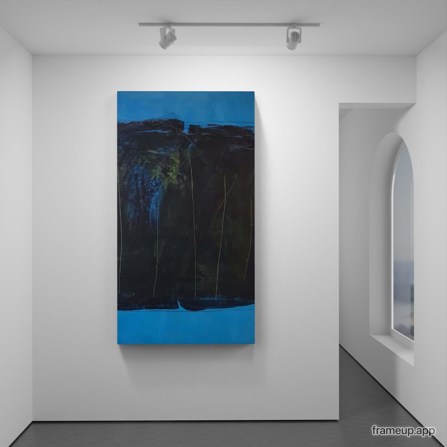 vorhandenes Unikat: Der Berg ruft / 160 x 100 cm / blau abstrakte acrylbilder auf leinwand
