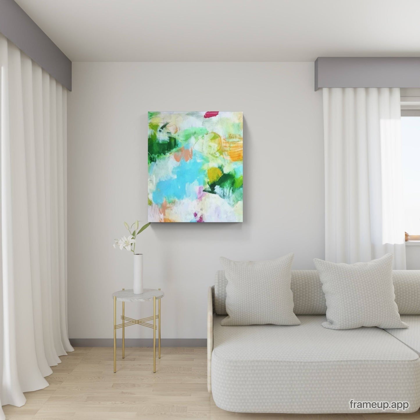 Ein Unikat in Pastell: Ein abstraktes Gemälde in frischen Farben - Atmosphäre verleihen Abstrakte Bilder & moderne Auftragsmalerei, abstrakte große bilder online kaufen, Auftrags Malere