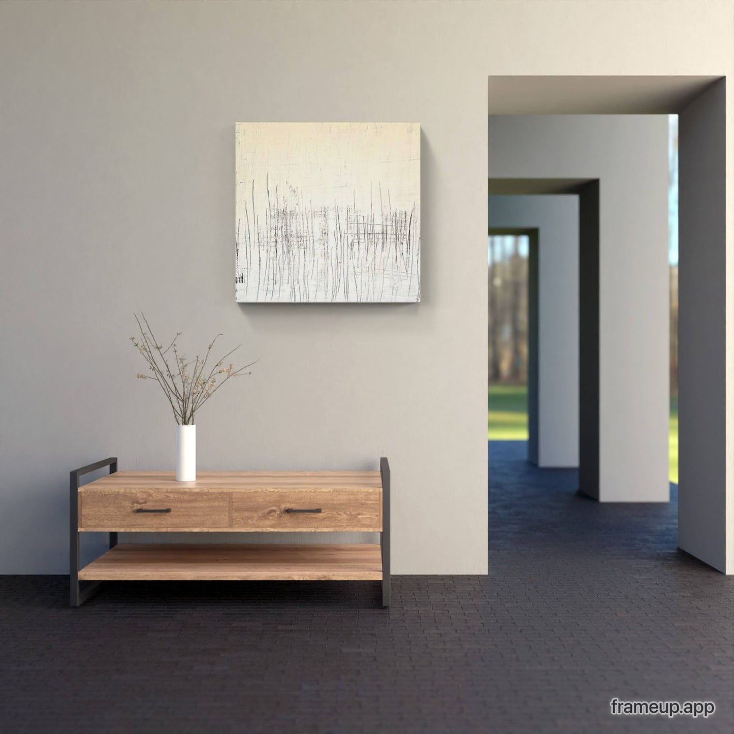 Vorfreude auf das Wochenende / 80 x 80 cm / weiss, Vorfreude auf das Wochenende / 160 x 100 cm / weiss, Vorfreude auf das Wochenende / 160 x 160 cm / weiss abstrakte acrylbilder auf leinwand